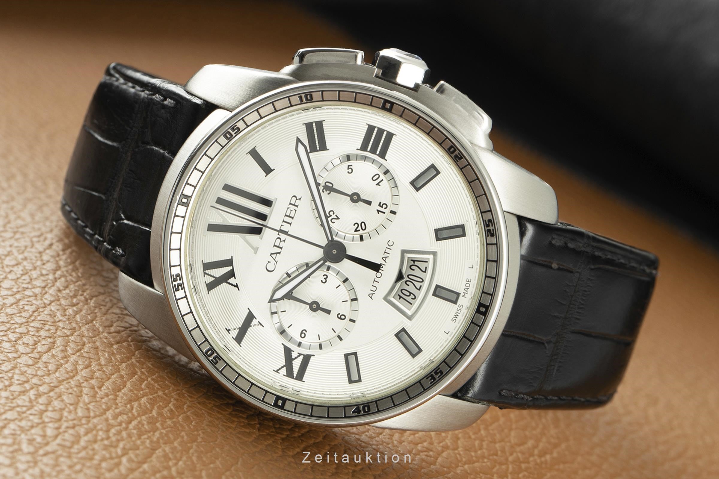 Cartier Calibre de Cartier cronografo acciaio automatismo orologio da uomo 3578  [2107838]