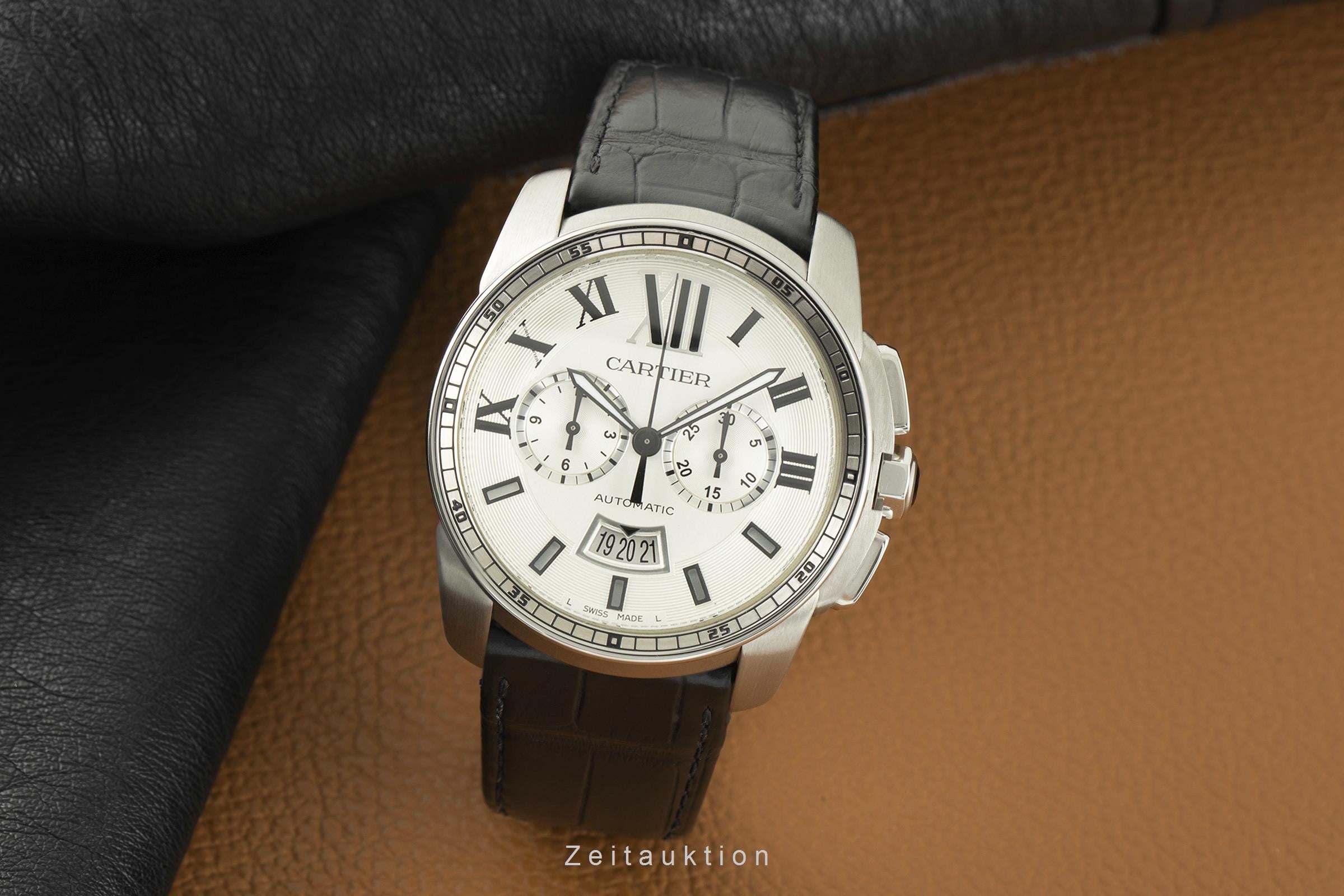 Cartier Calibre de Cartier cronografo acciaio automatismo orologio da uomo 3578  [2107838]