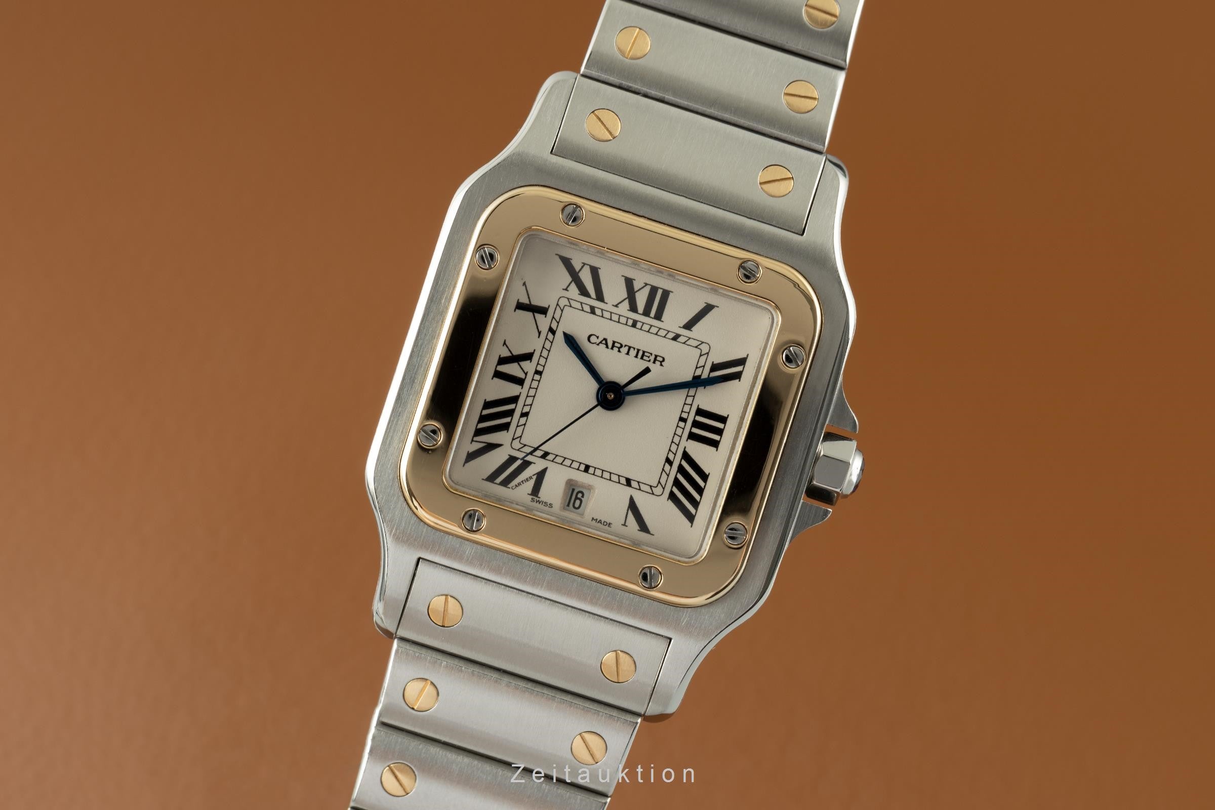 Cartier Santos steel / gold quartz men's watch 1566  [2107892]