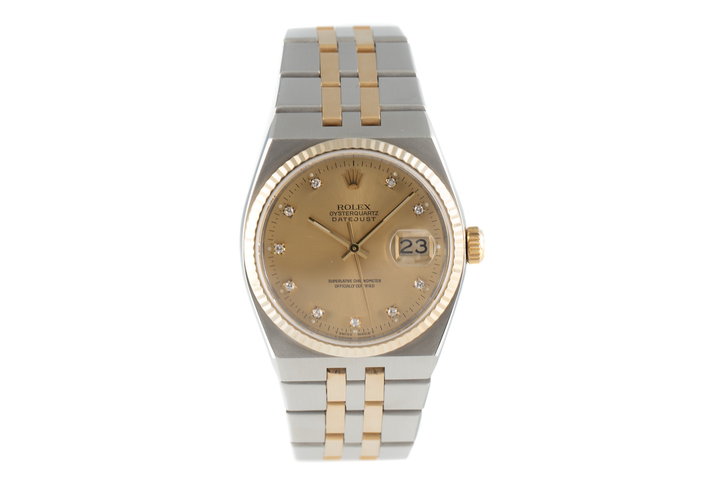 Rolex Datejust 36 Oysterquartz Diamanten Stahl / Gold Herrenuhr Ref. 17013A  [2107947]