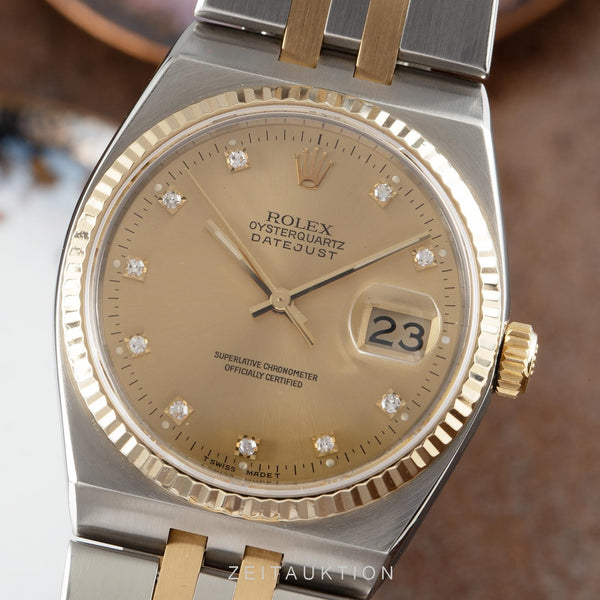 Rolex Datejust 36 Oysterquartz Diamanten Stahl / Gold Herrenuhr Ref. 17013A  [2107947]