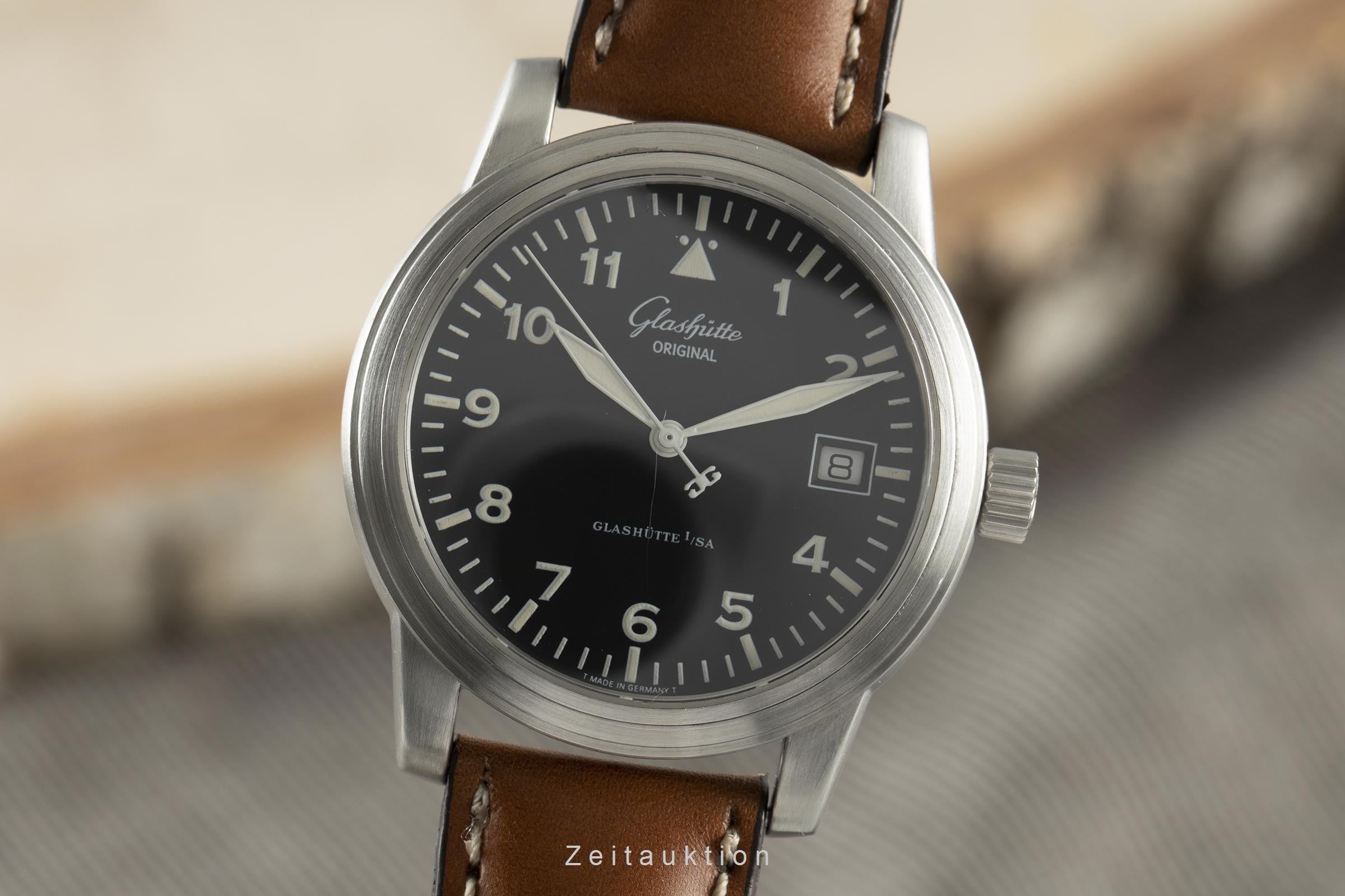 Glashütte Navigator acier automatique montre pour hommes 39-11-07-07-04   [2108176]