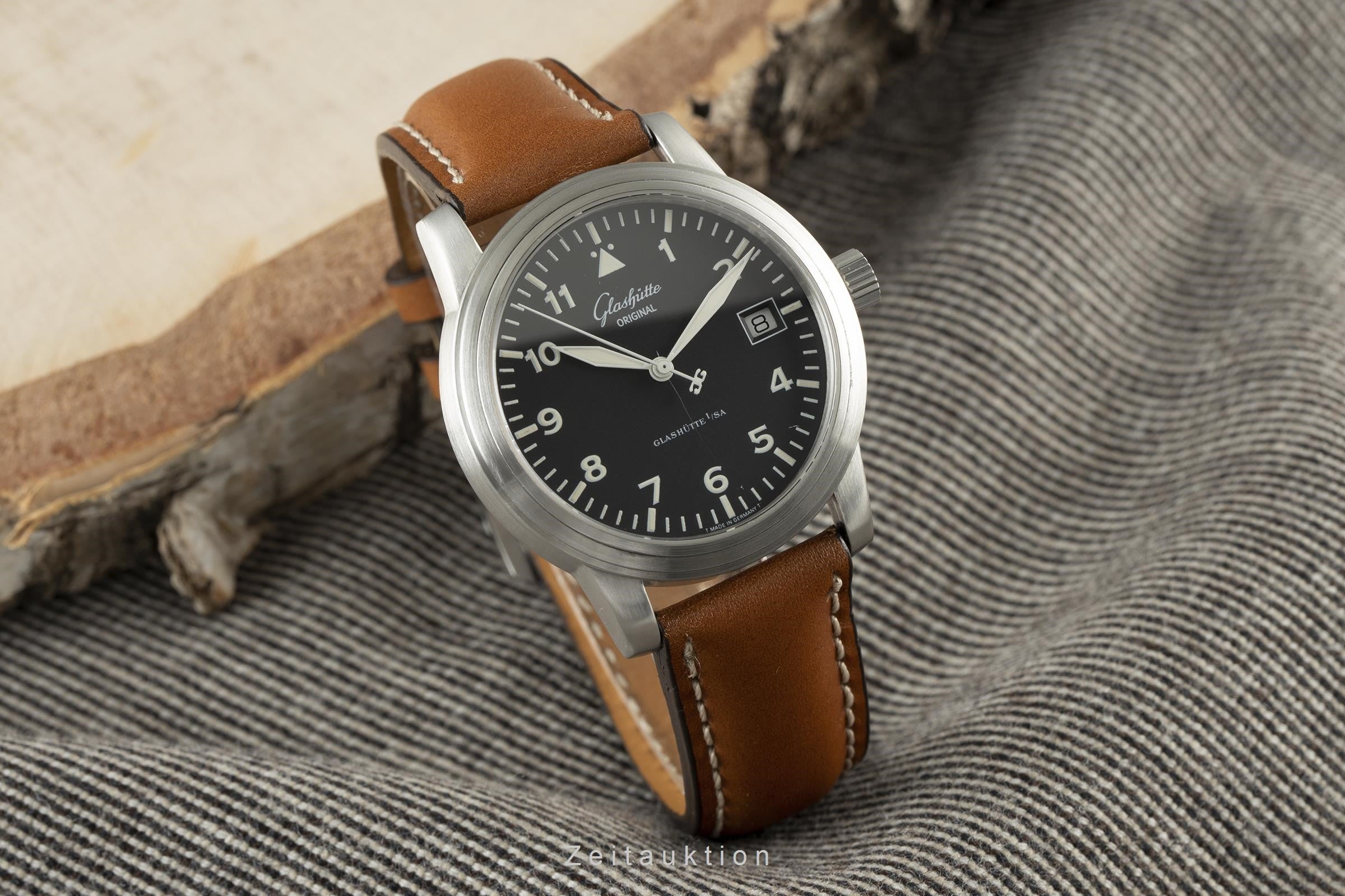 Glashütte Navigator acier automatique montre pour hommes 39-11-07-07-04   [2108176]