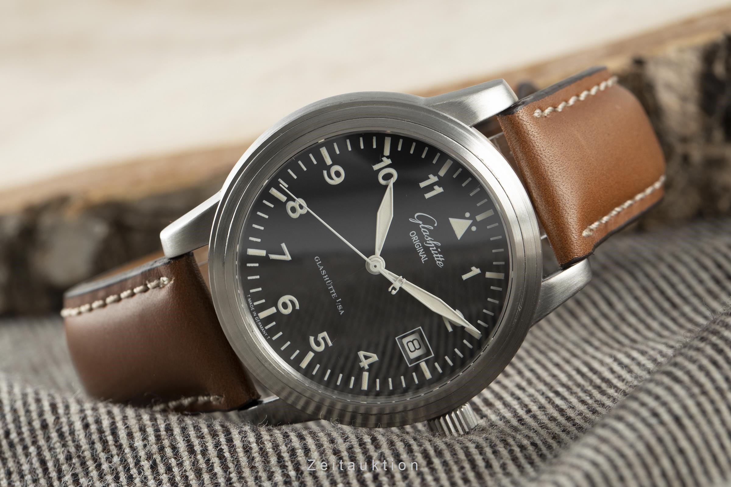 Glashütte Navigator acero automático reloj para caballeros 39-11-07-07-04   [2108176]