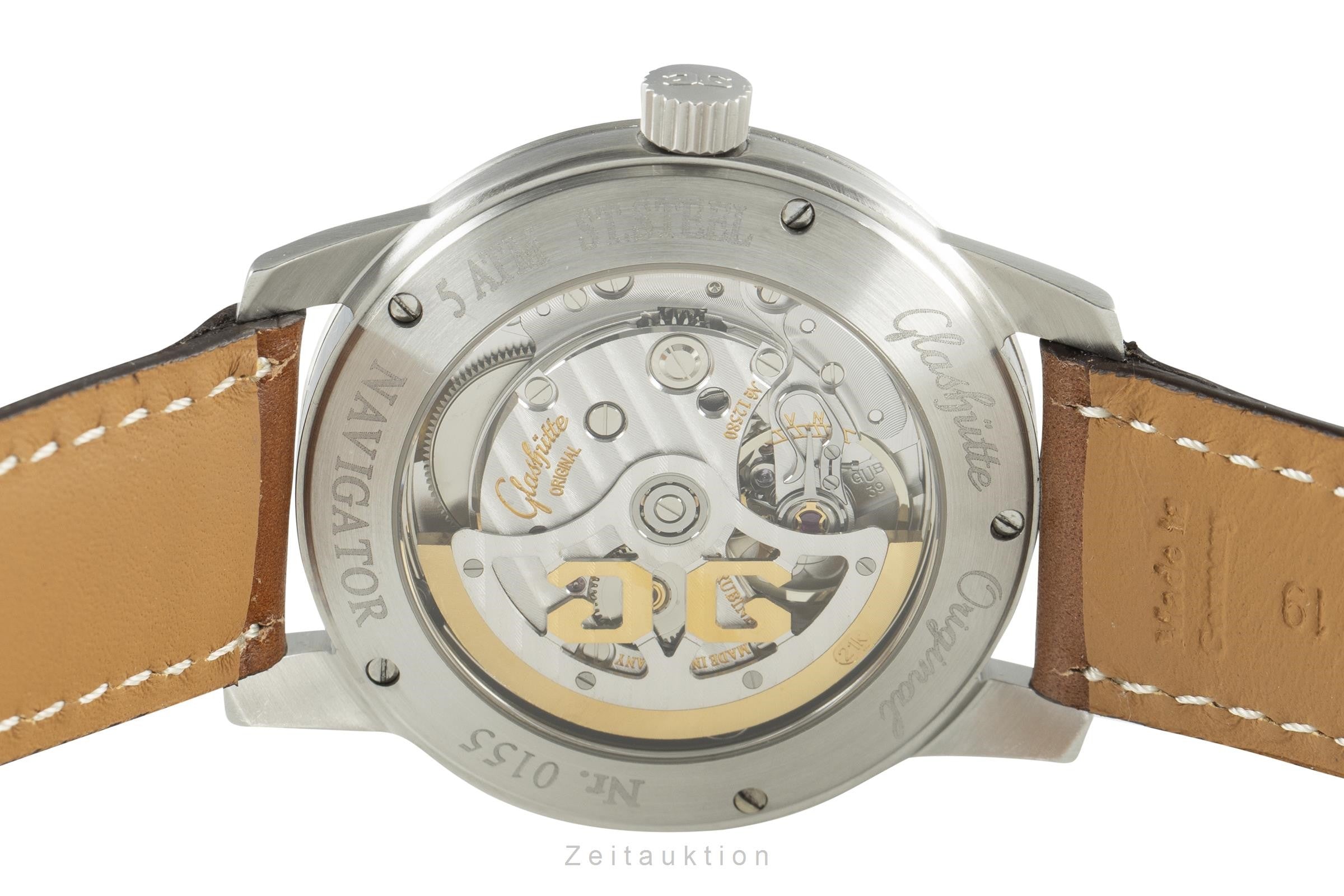 Glashütte Navigator acero automático reloj para caballeros 39-11-07-07-04   [2108176]