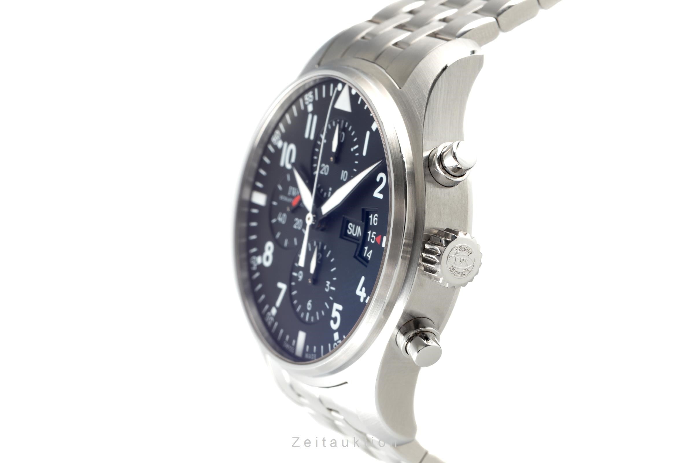 IWC Pilot chronographe acier automatique montre pour hommes 3777  [2108302]