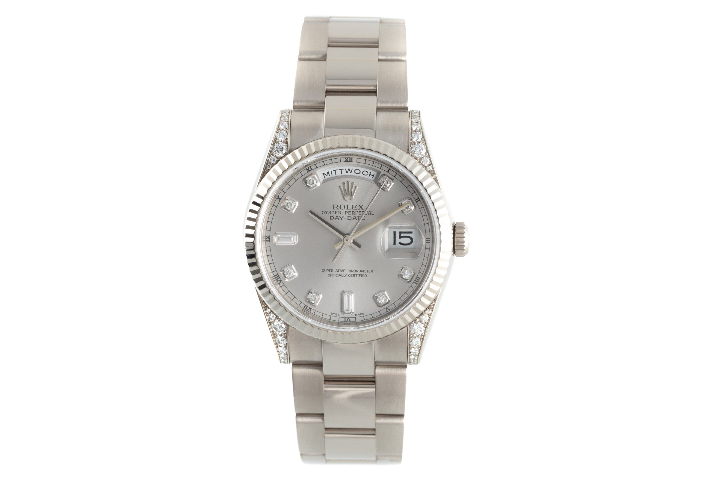 Rolex Day-Date 18K Weissgold Diamanten Automatik Oyster Perpetual Ref. 118339 [2108360]