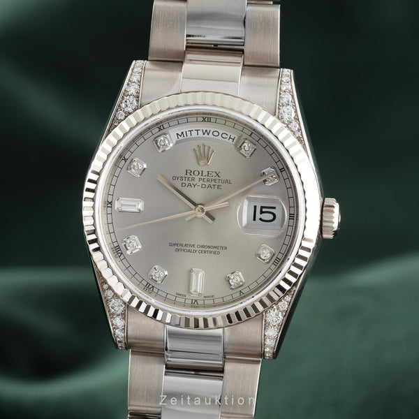 Rolex Day-Date 18K Weissgold Diamanten Automatik Oyster Perpetual Ref. 118339 [2108360]