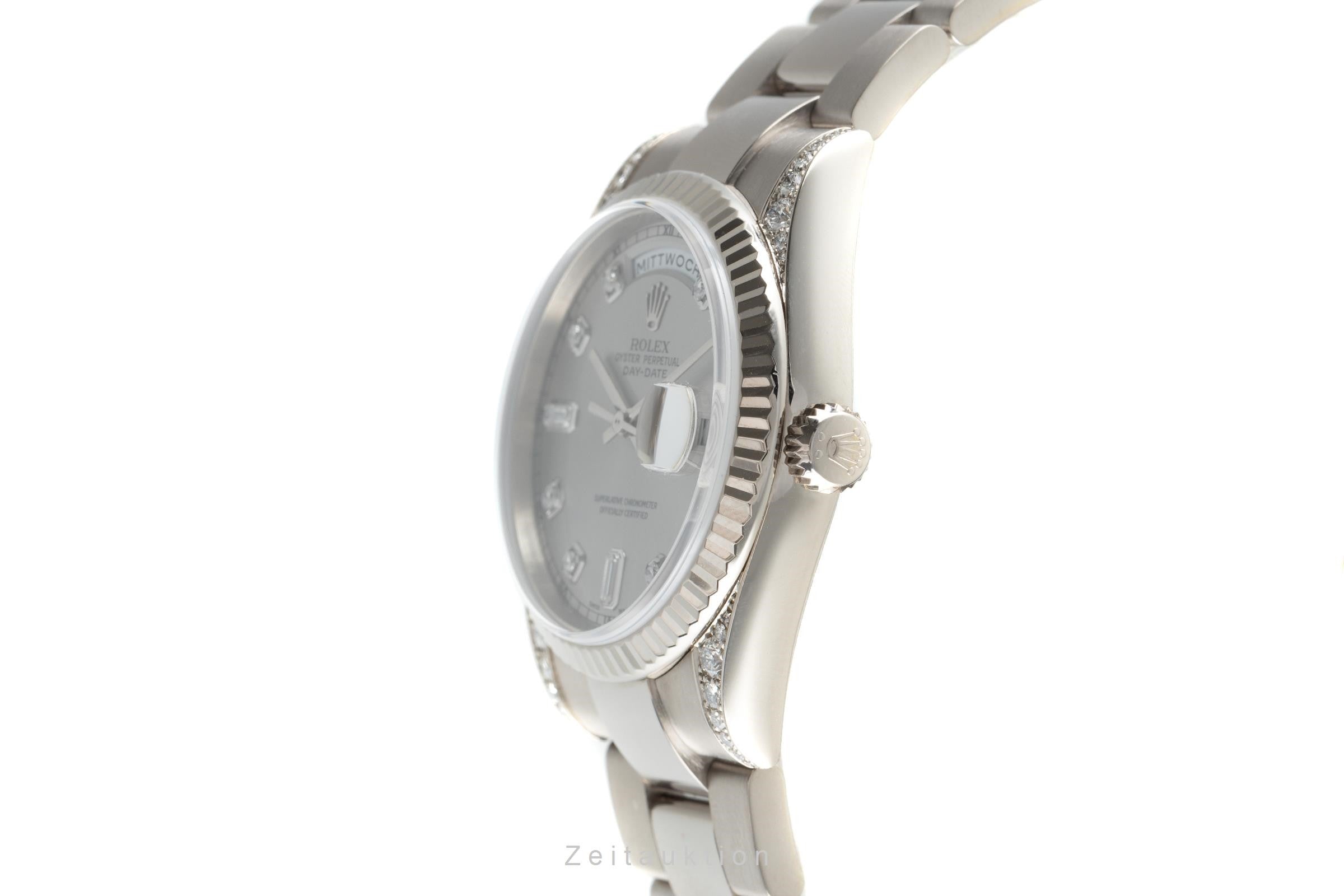 Rolex Day-Date 18K Weissgold Diamanten Automatik Oyster Perpetual Ref. 118339 [2108360]