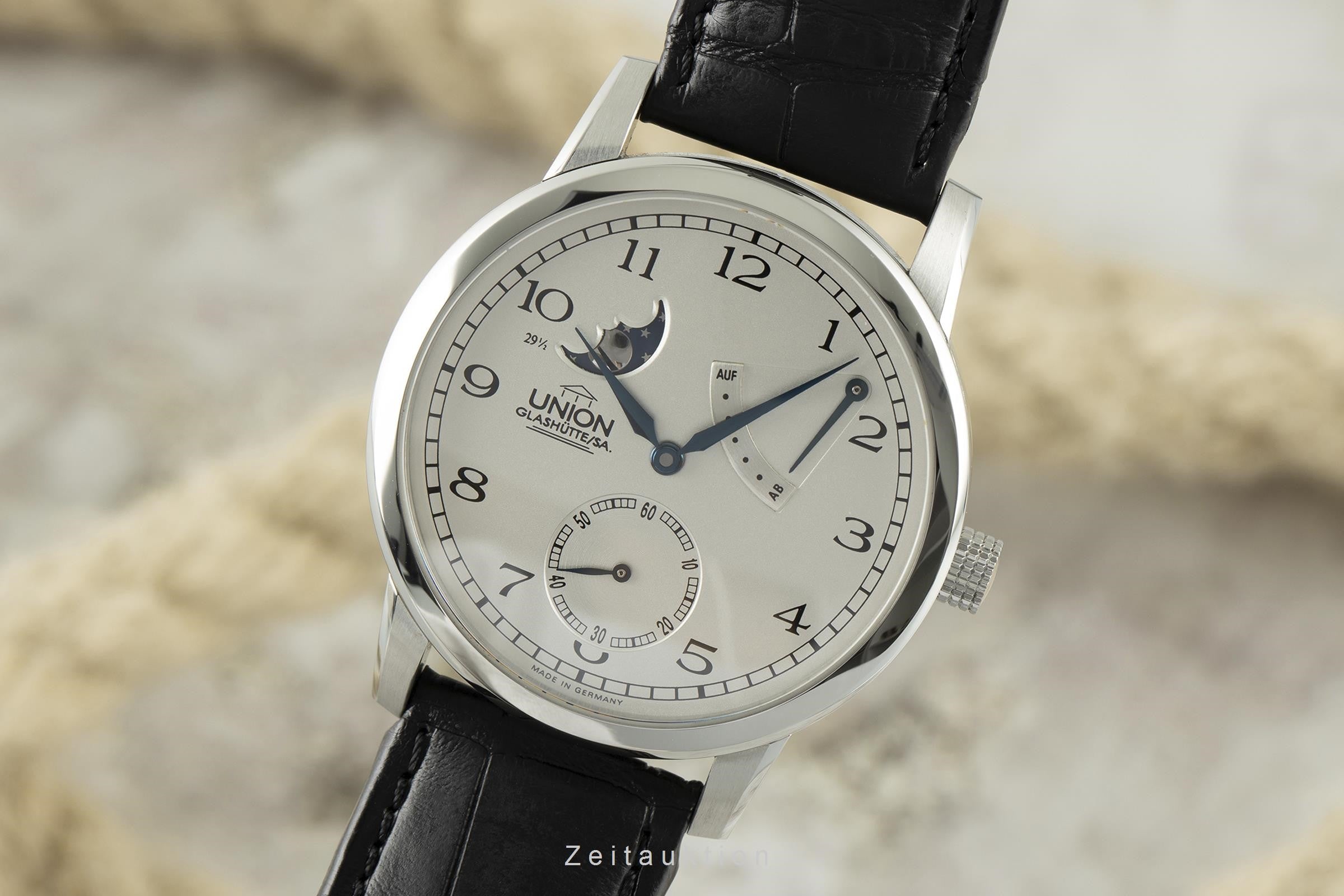 Union Glashütte Julius Bergter acciaio carica manuale orologio da uomo 30-03-01-02-10 Limited  [2108435]