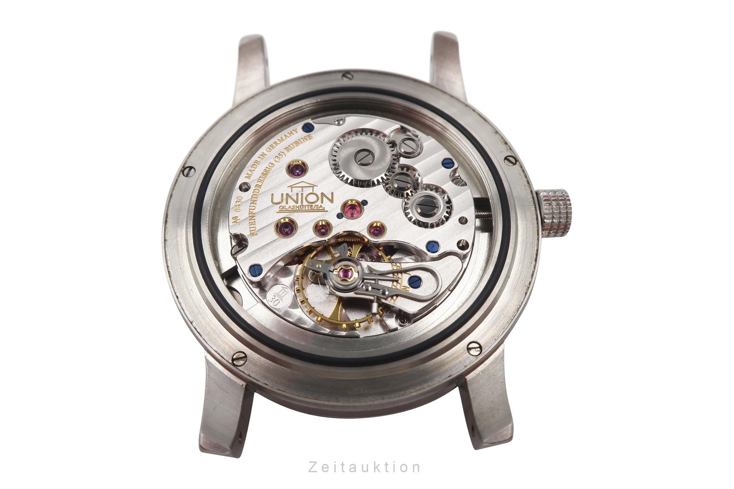 Union Glashütte Julius Bergter acero cuerda manual reloj para caballeros 30-03-01-02-10 Limited  [2108435]