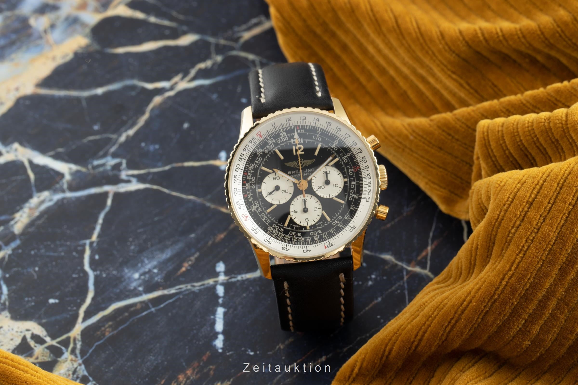 Breitling Navitimer chronograph 18 ct gold manual winding Ref