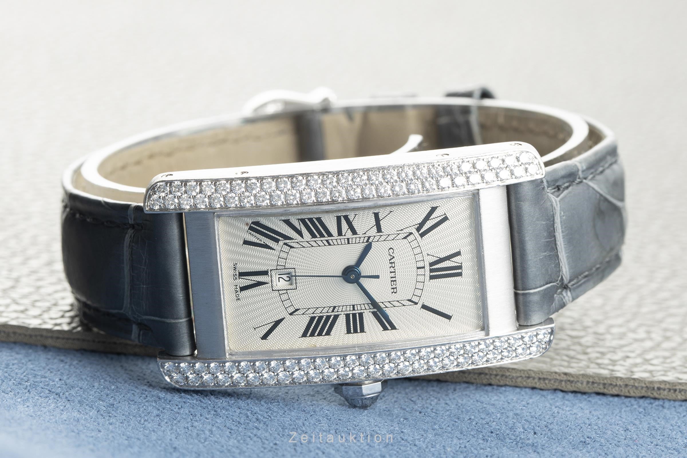 Cartier Tank Américaine oro bianco 18 ct automatismo orologio da donna 2490 LP: 32000EUR  [2108498]