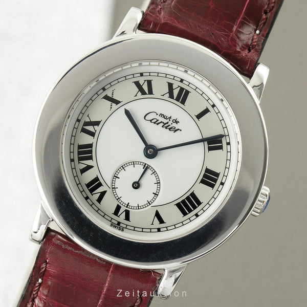 Cartier Ronde plata cuarzo reloj para damas  1815 1  [2108534]