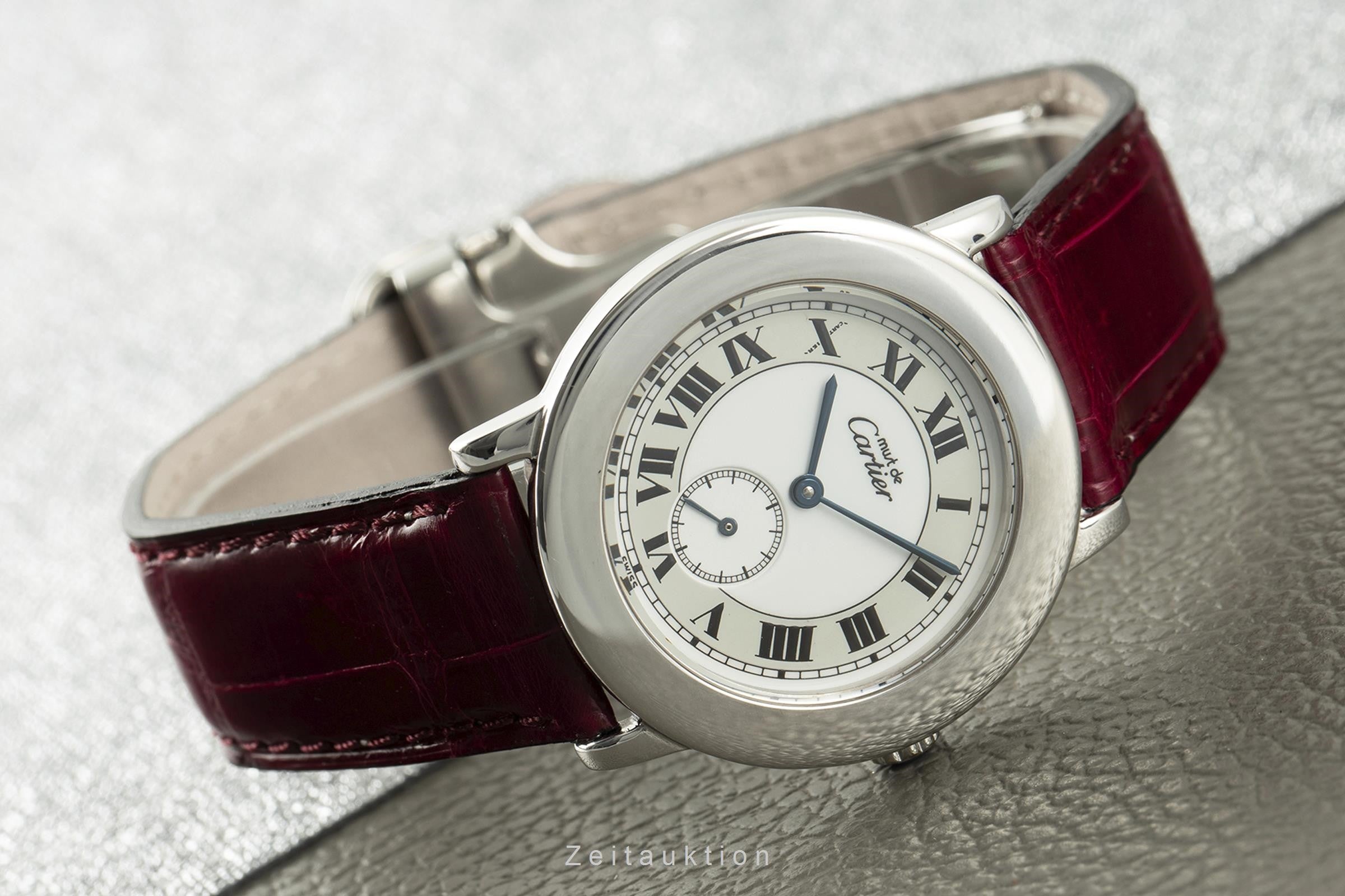 Cartier Ronde plata cuarzo reloj para damas  1815 1  [2108534]