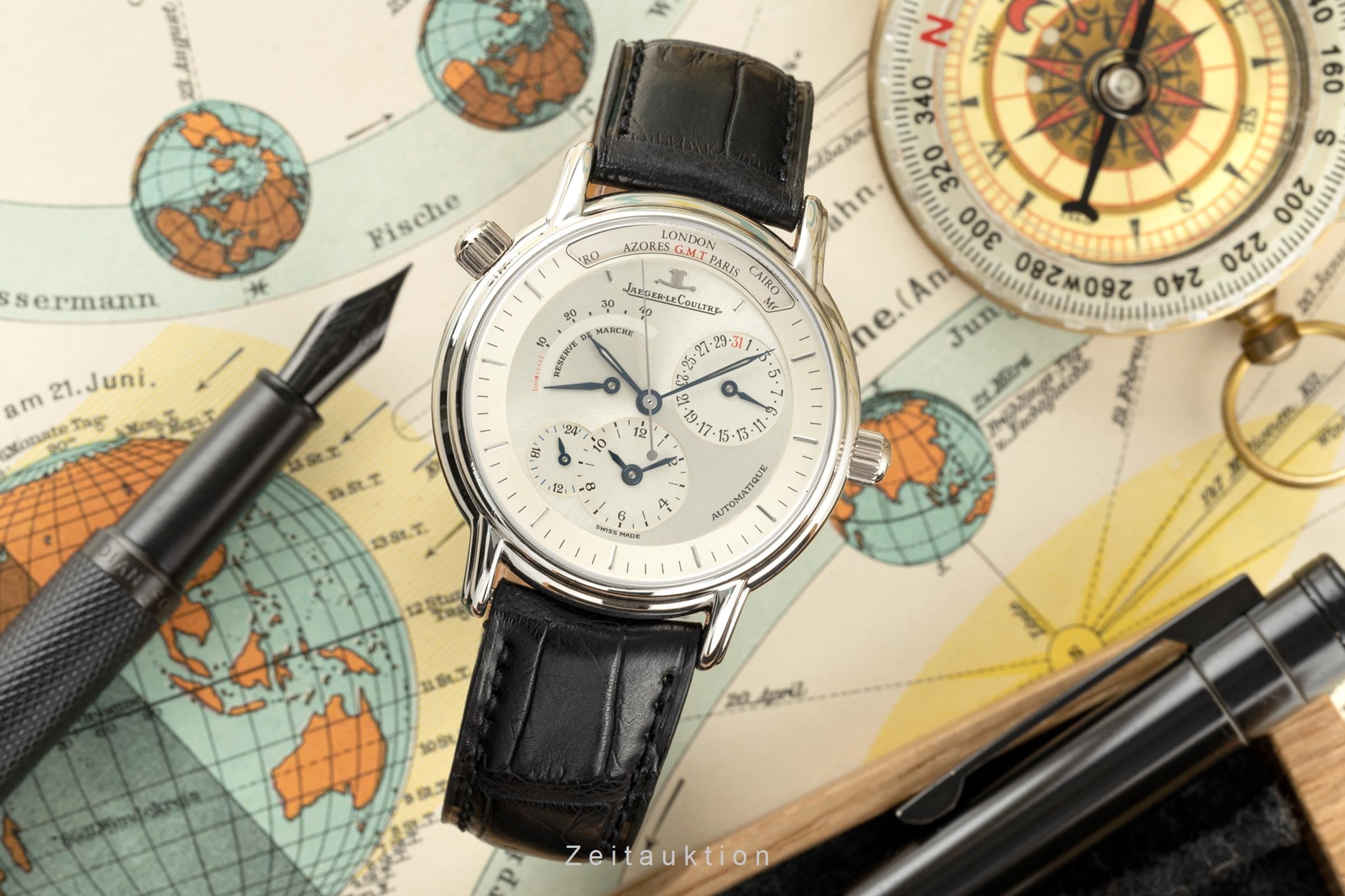 Jaeger LeCoultre Master Geographic platino automatismo orologio da uomo 169.6.92  [2108634]