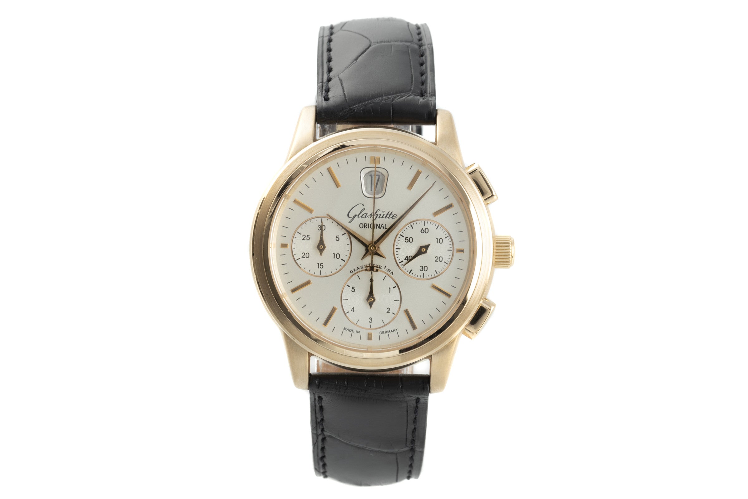 Glashütte Original Senator 18K Gold Chronograph Herrenuhr 3932121204 VP: 26700 € [2108839]