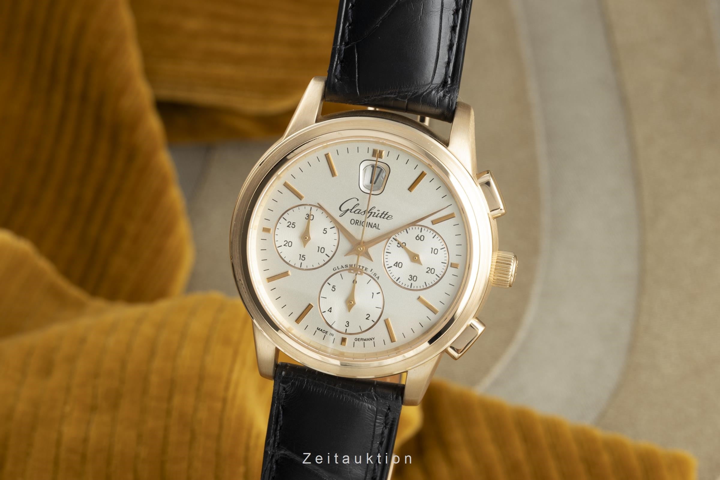 Glashütte Senator chronograph 18 ct gold automatic men's watch 39-32-12-12-04 LP: 26700EUR  [2108839]