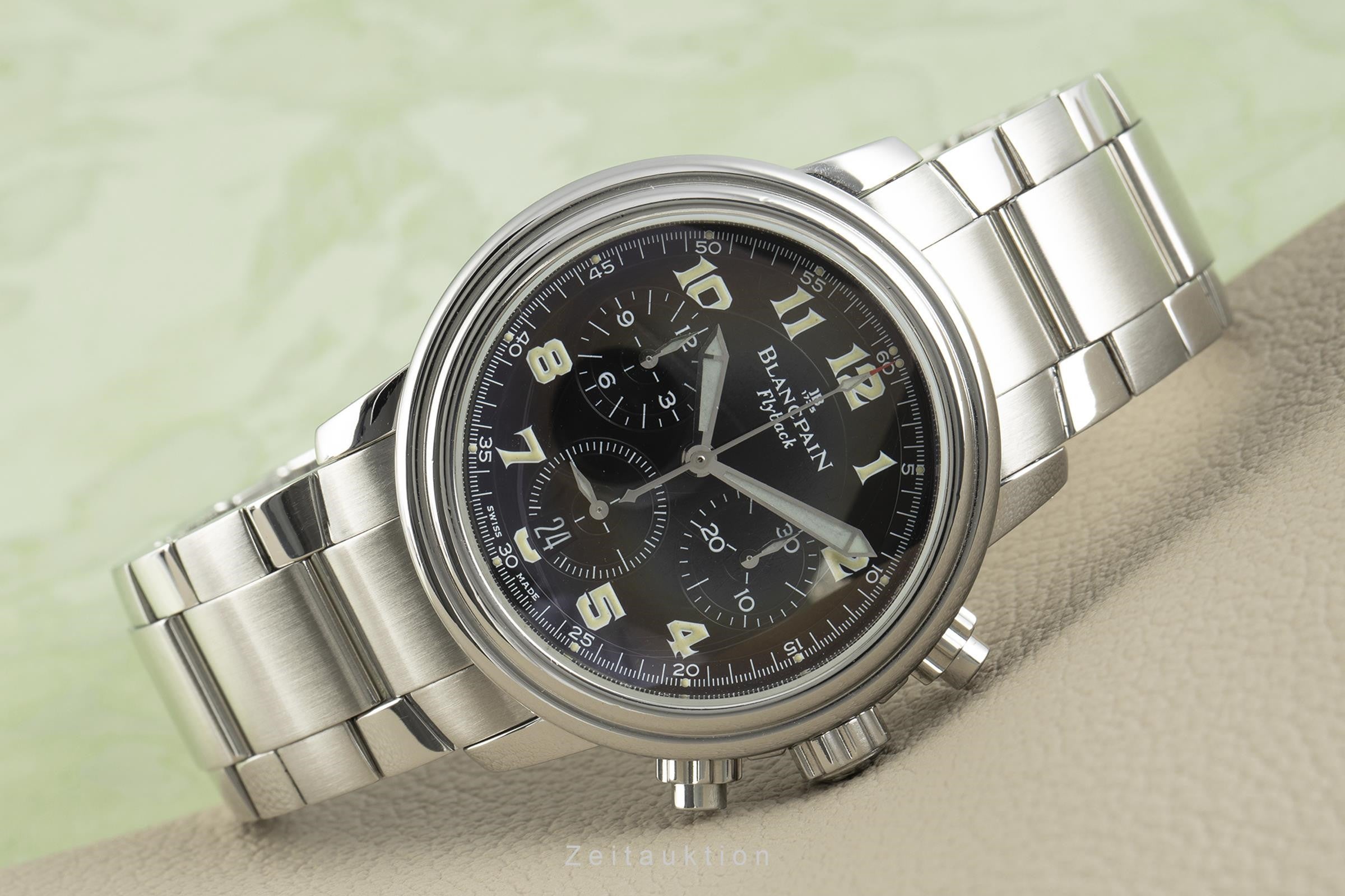 Blancpain Leman Flyback Chronograph Automatik Edelstahl Herrenuhr Ref. 2185F B&P [2108858]