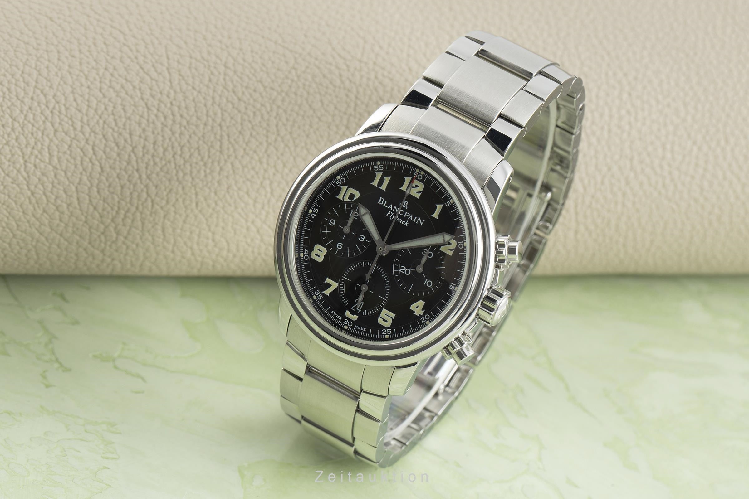 Blancpain Leman Flyback Chronograph Automatik Edelstahl Herrenuhr Ref. 2185F B&P [2108858]