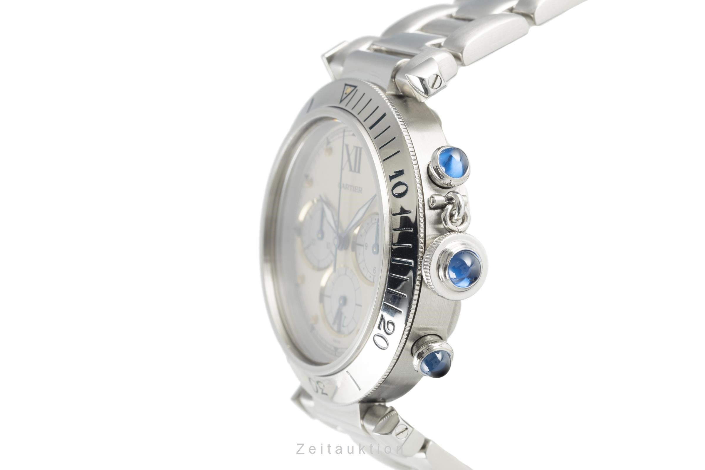 Cartier Pasha cronografo acciaio quarzo orologio da uomo 4030 LP: 9600EUR  [2108900]