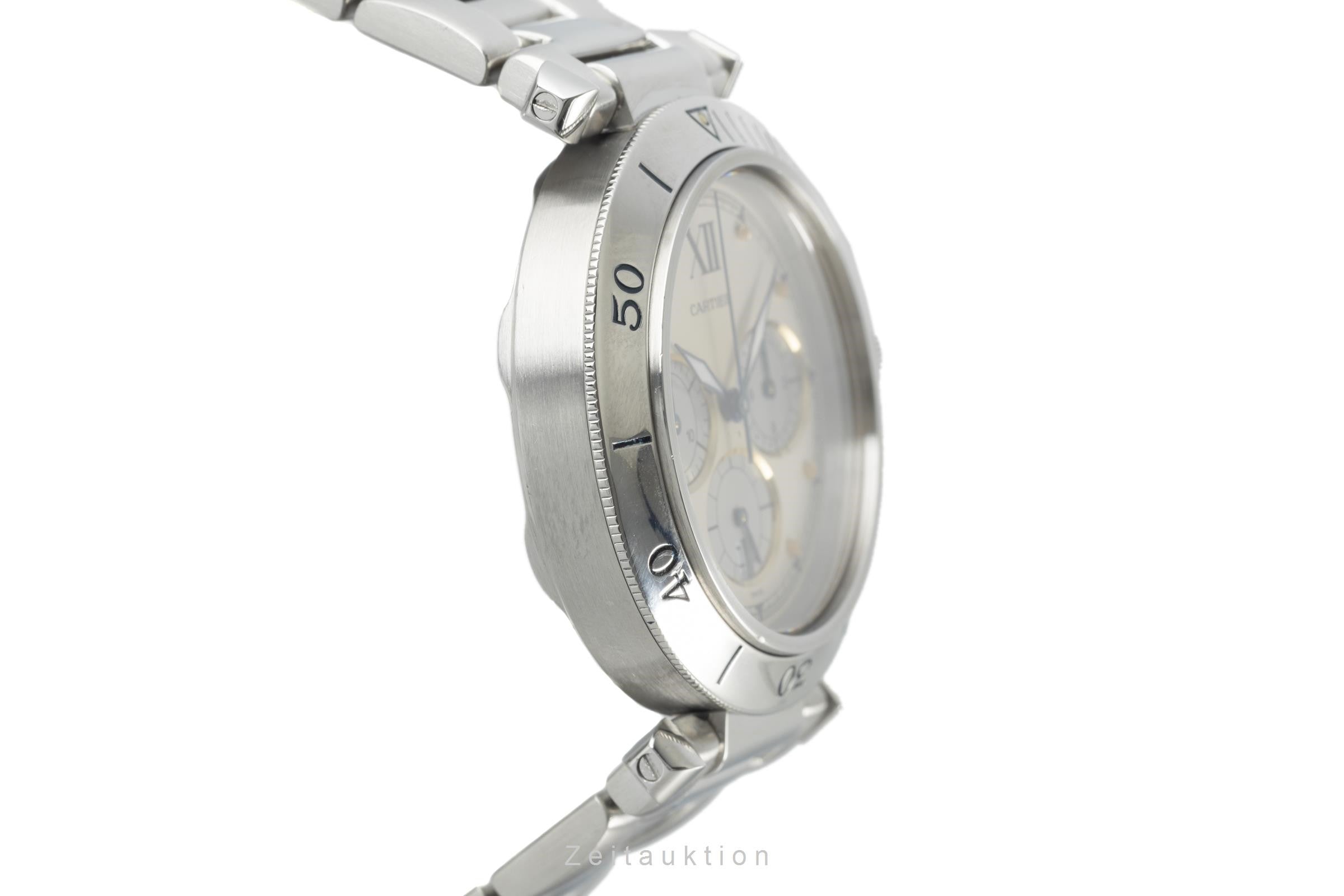 Cartier Pasha cronografo acciaio quarzo orologio da uomo 4030 LP: 9600EUR  [2108900]