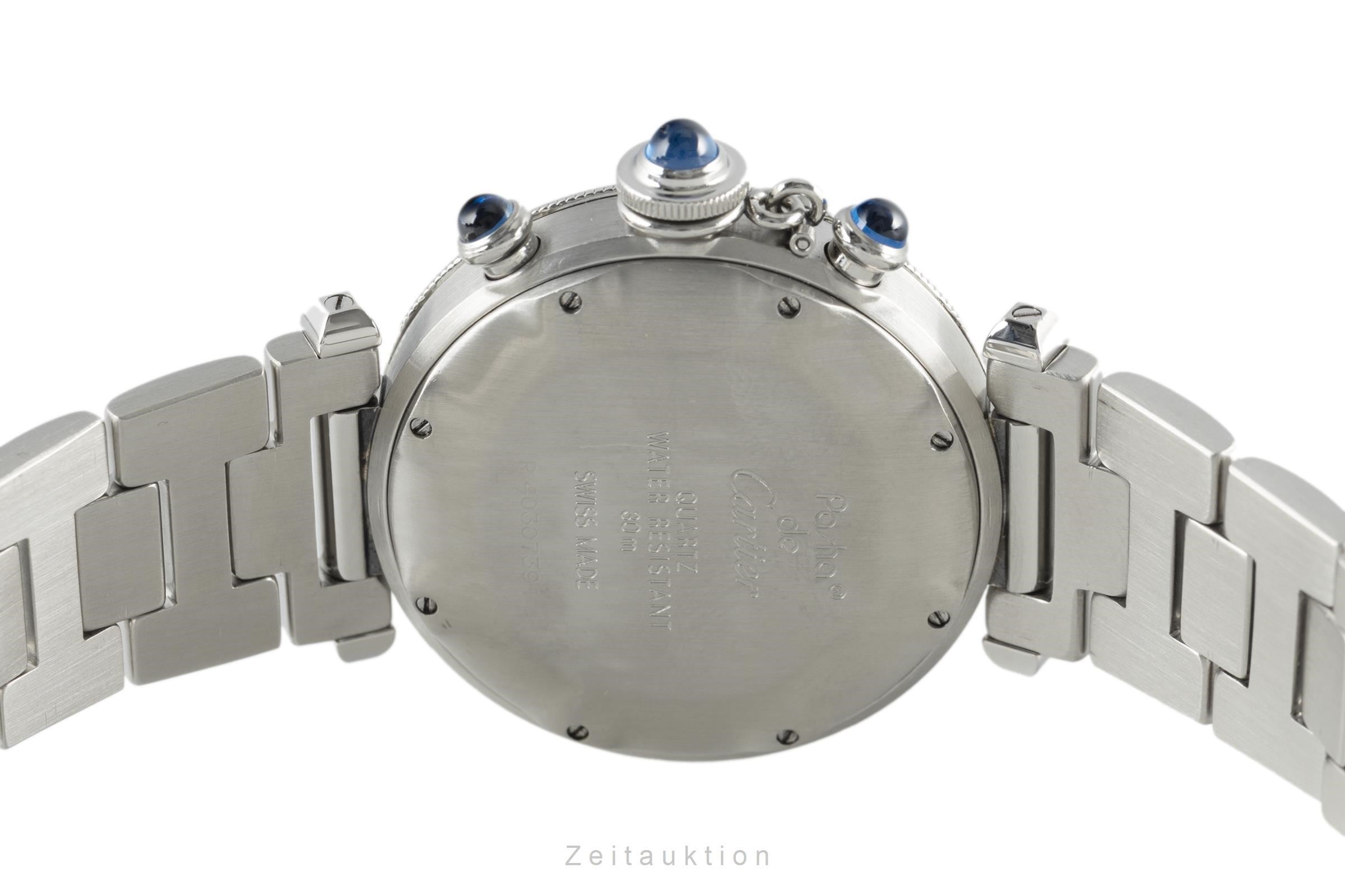 Cartier Pasha cronografo acciaio quarzo orologio da uomo 4030 LP: 9600EUR  [2108900]