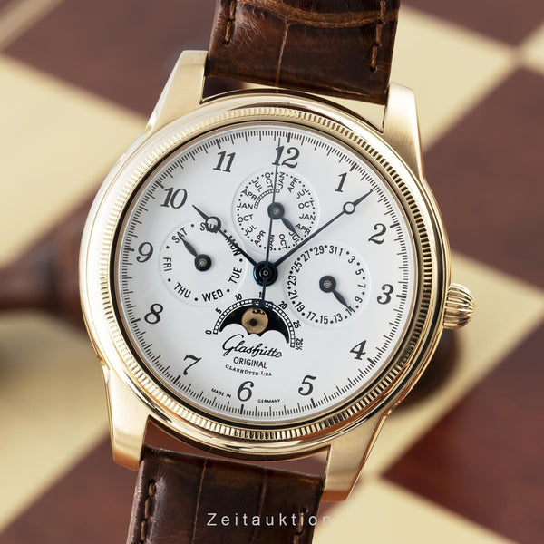 Glashütte 1845 oro de 18 quilates cuerda manual reloj para caballeros 49-01-03-02-04  [2109076]