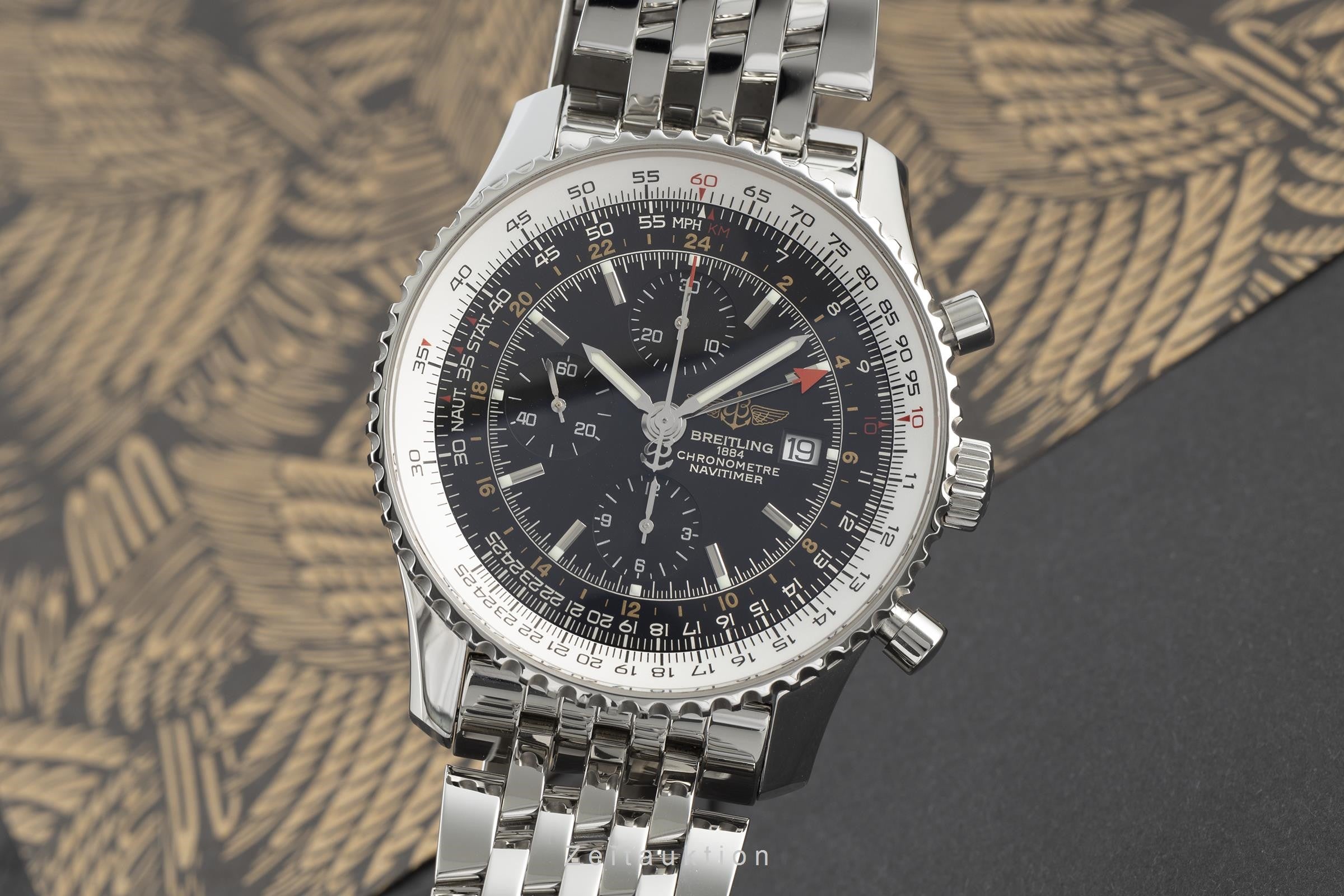 Breitling Navitimer World chronograph steel automatic men's watch A24322 LP: 6950EUR  [2109182]