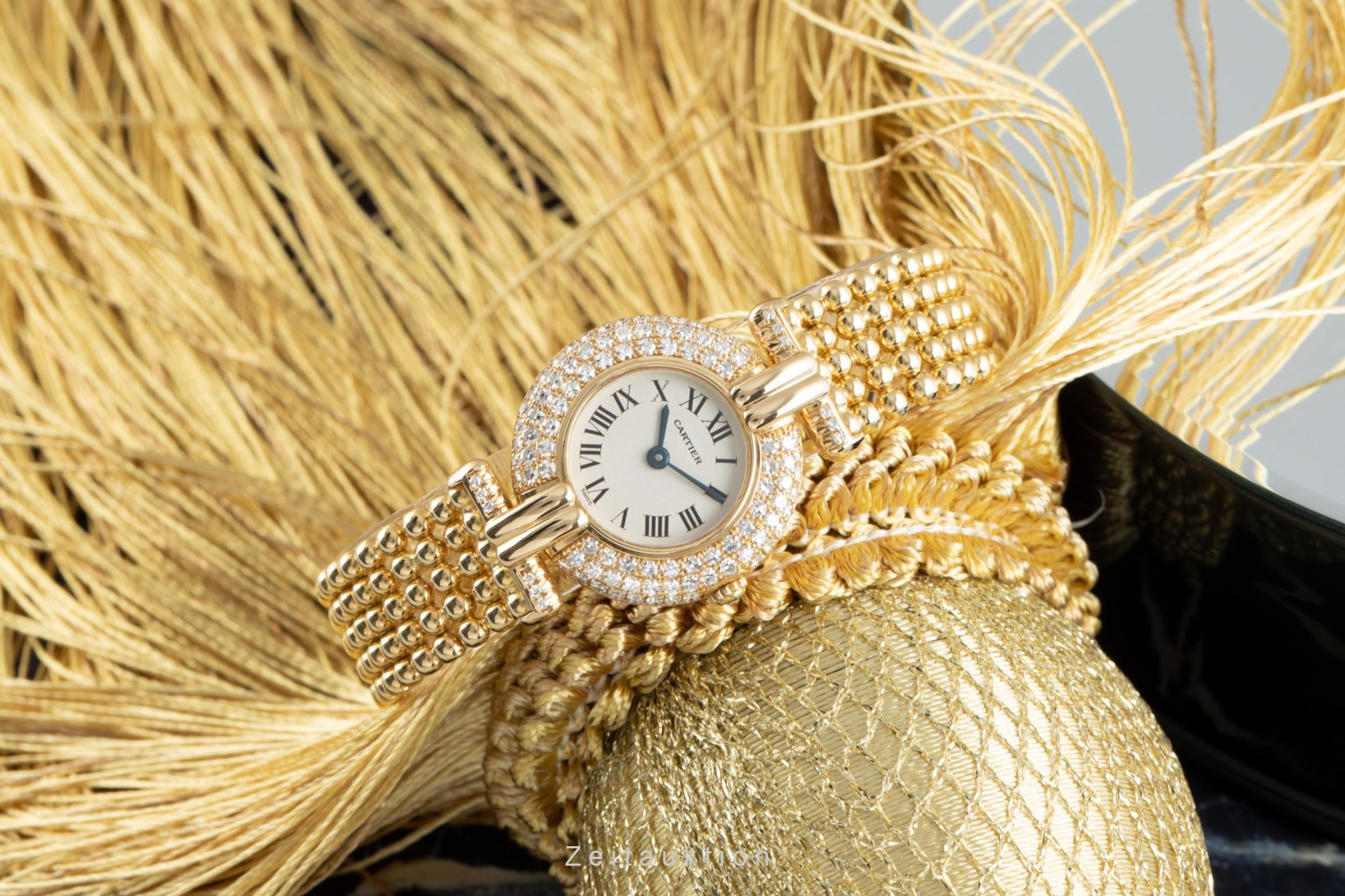 Armbanduhren Cartier Damenuhr Gold Mit Brillanten Cartier-Uhr
