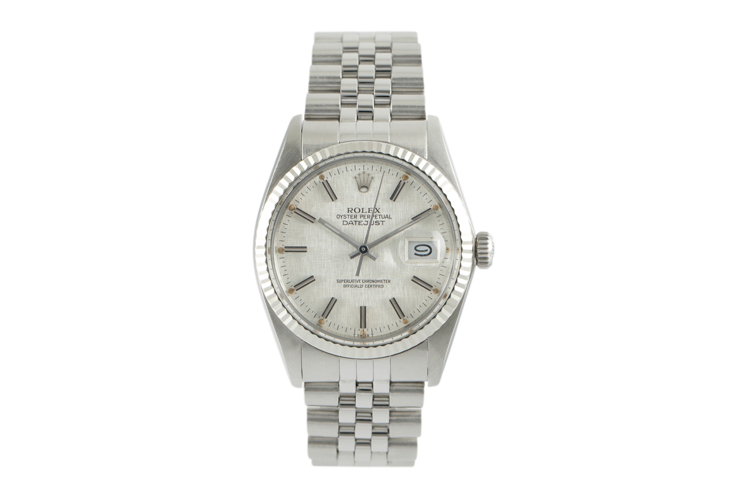 Rolex Datejust 36 "Linen Dial" Stahl Weissgold Herrenuhr Oyster Perpetual 16014 [2109493]