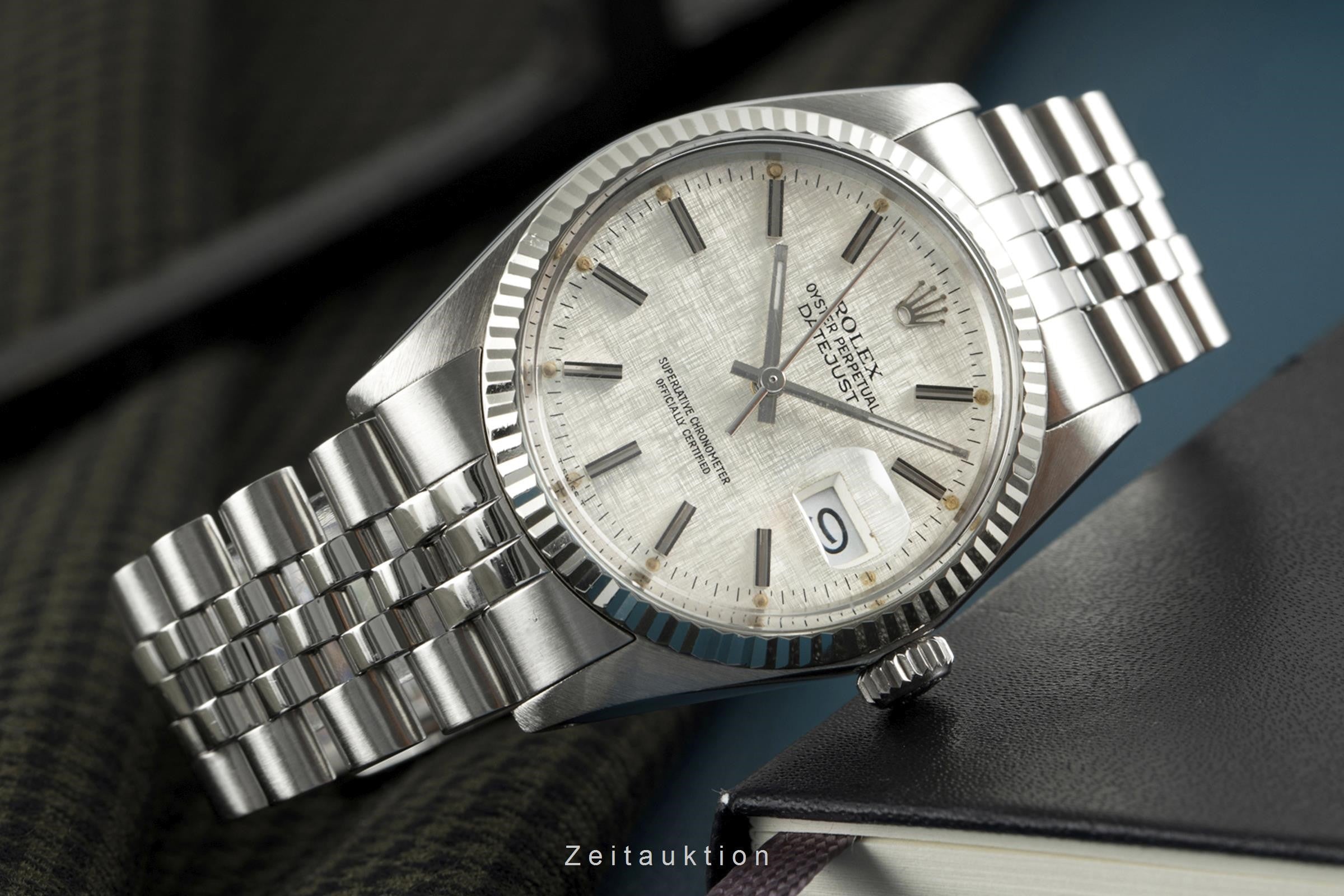 Rolex Datejust 36 "Linen Dial" Stahl Weissgold Herrenuhr Oyster Perpetual 16014 [2109493]