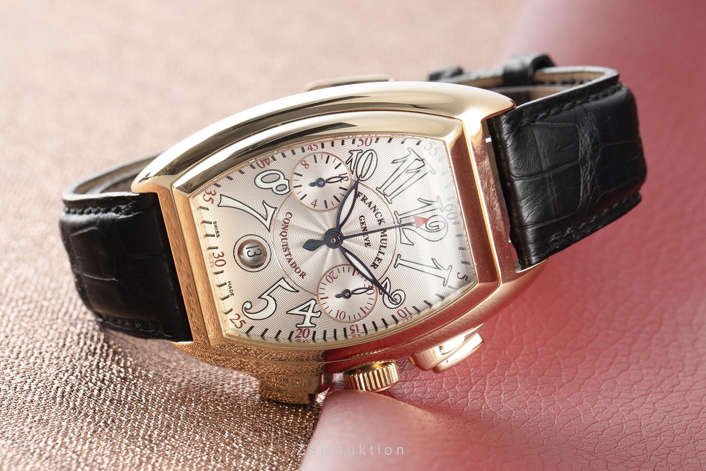 Franck Muller Conquistador chronograph 18 ct gold automatic Kal