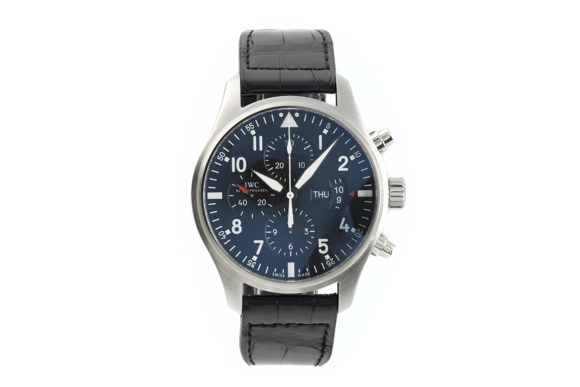 IWC Pilot chronograph steel automatic men's watch 3777 LP: 5900EUR  [2109979]