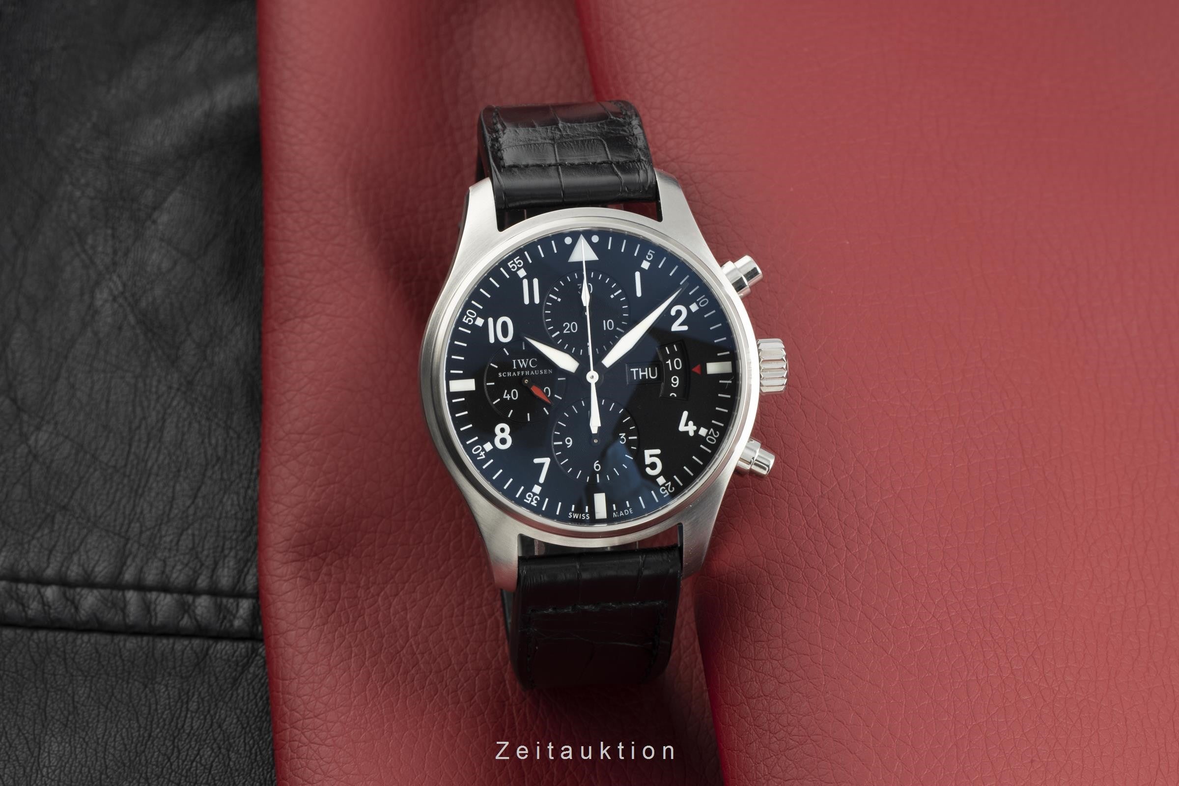 IWC Pilot chronograph steel automatic men's watch 3777 LP: 5900EUR  [2109979]