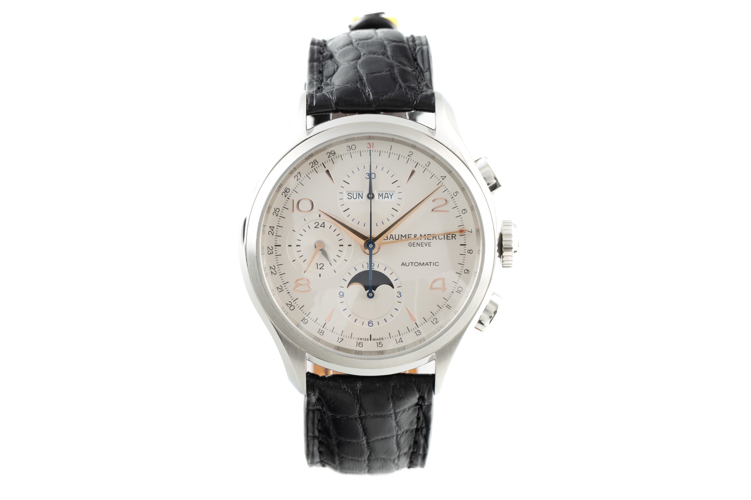 Baume & Mercier Clifton cronografo acciaio automatismo orologio da uomo 65793 LP: 5000EUR  [2110689]