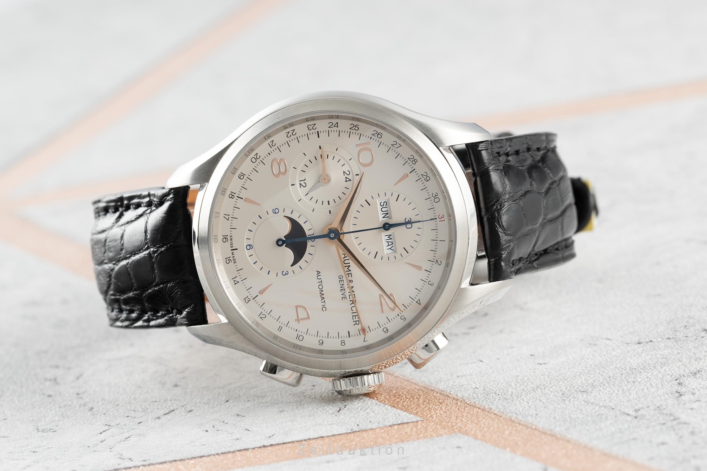 Baume & Mercier Clifton cronografo acciaio automatismo orologio da uomo 65793 LP: 5000EUR  [2110689]