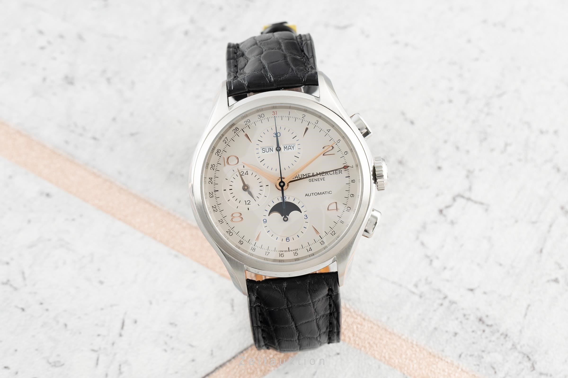 Baume & Mercier Clifton cronografo acciaio automatismo orologio da uomo 65793 LP: 5000EUR  [2110689]