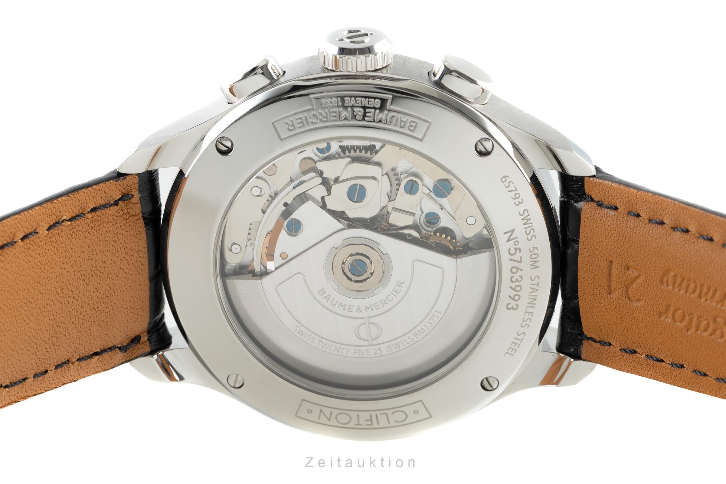 Baume & Mercier Clifton cronografo acciaio automatismo orologio da uomo 65793 LP: 5000EUR  [2110689]