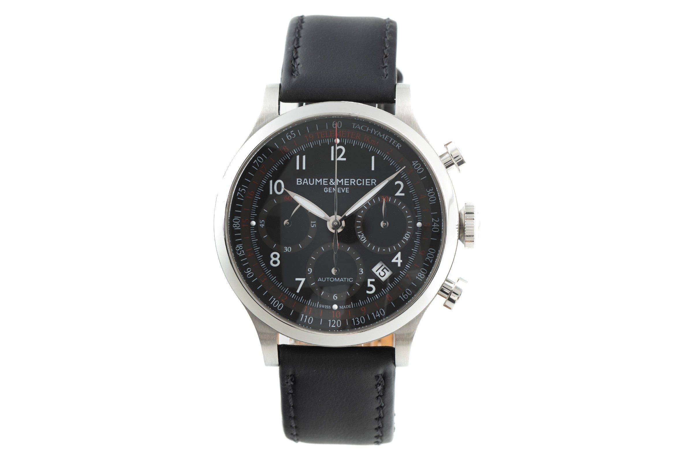 Baume & Mercier Capeland chronographe acier automatique montre pour hommes 65687 LP: 4350EUR  [2110982]