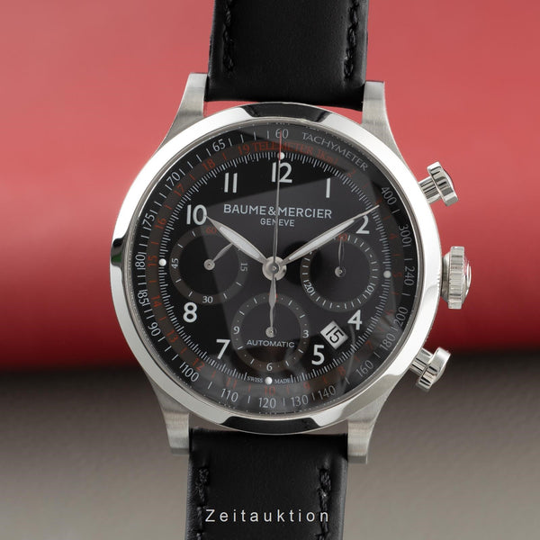 Baume & Mercier Capeland chronographe acier automatique montre pour hommes 65687 LP: 4350EUR  [2110982]