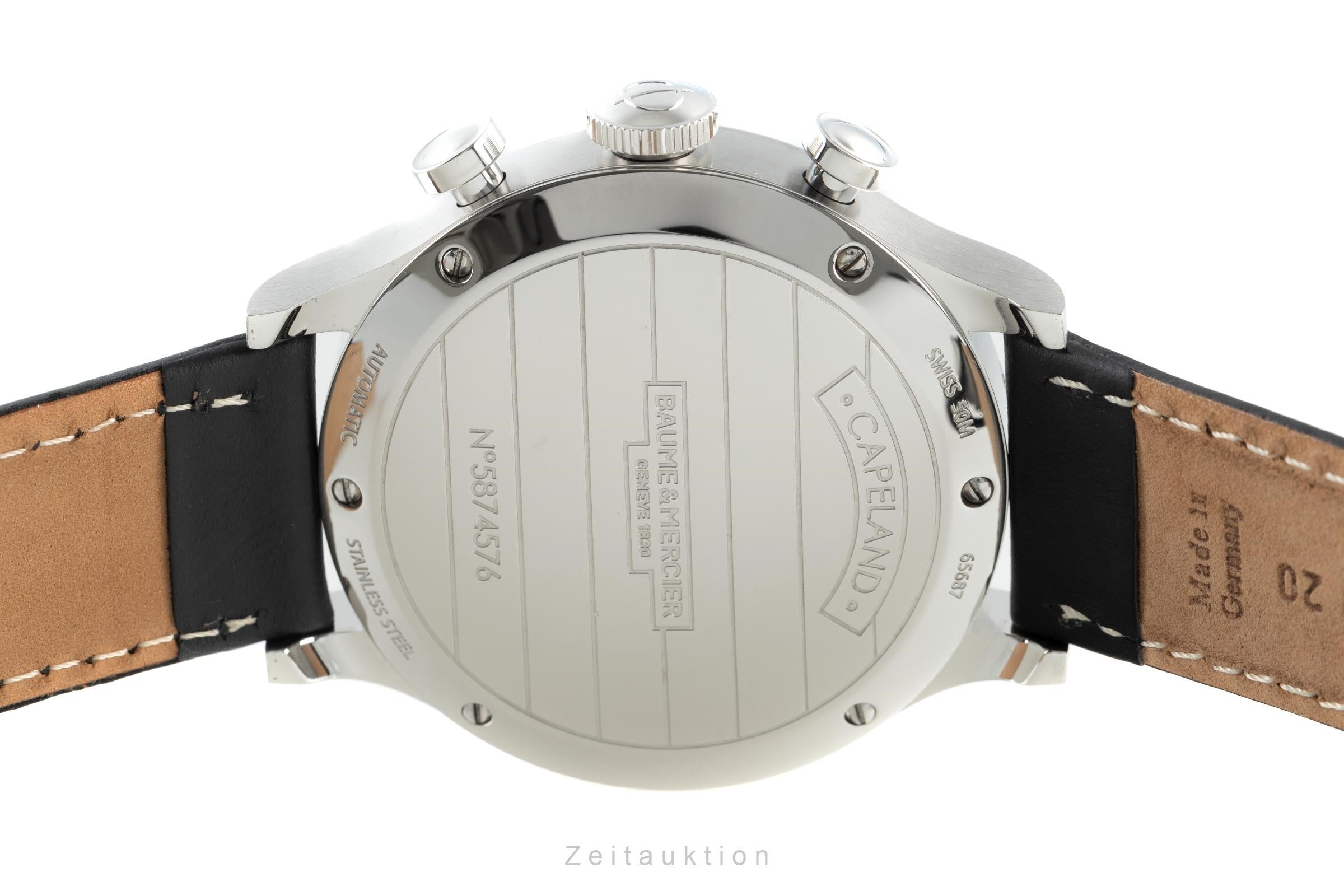 Baume & Mercier Capeland chronographe acier automatique montre pour hommes 65687 LP: 4350EUR  [2110982]