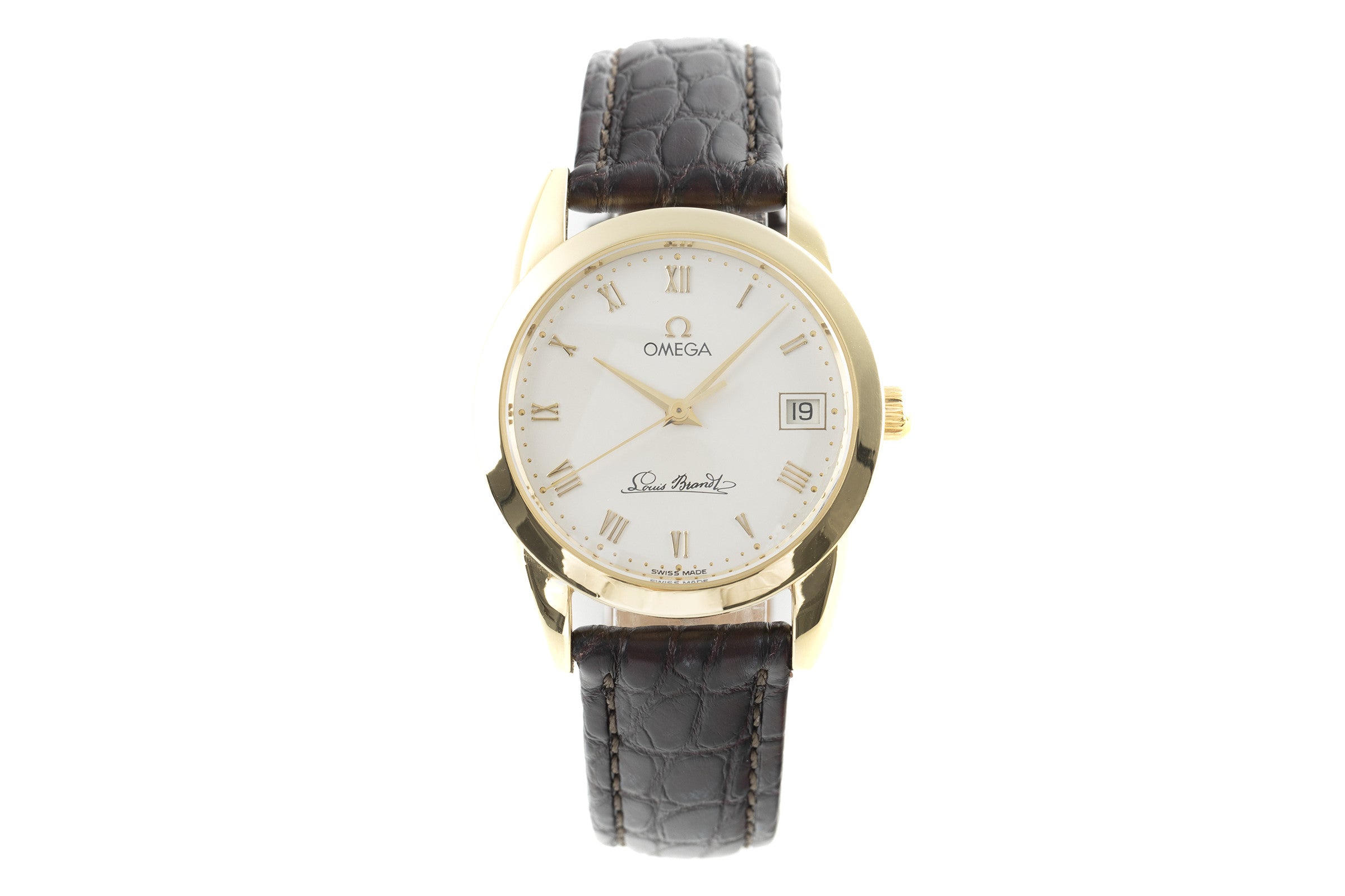 Omega Louis Brandt oro 18 ct automatismo orologio da uomo 166.0300 VP: 9900EUR  [2111037]