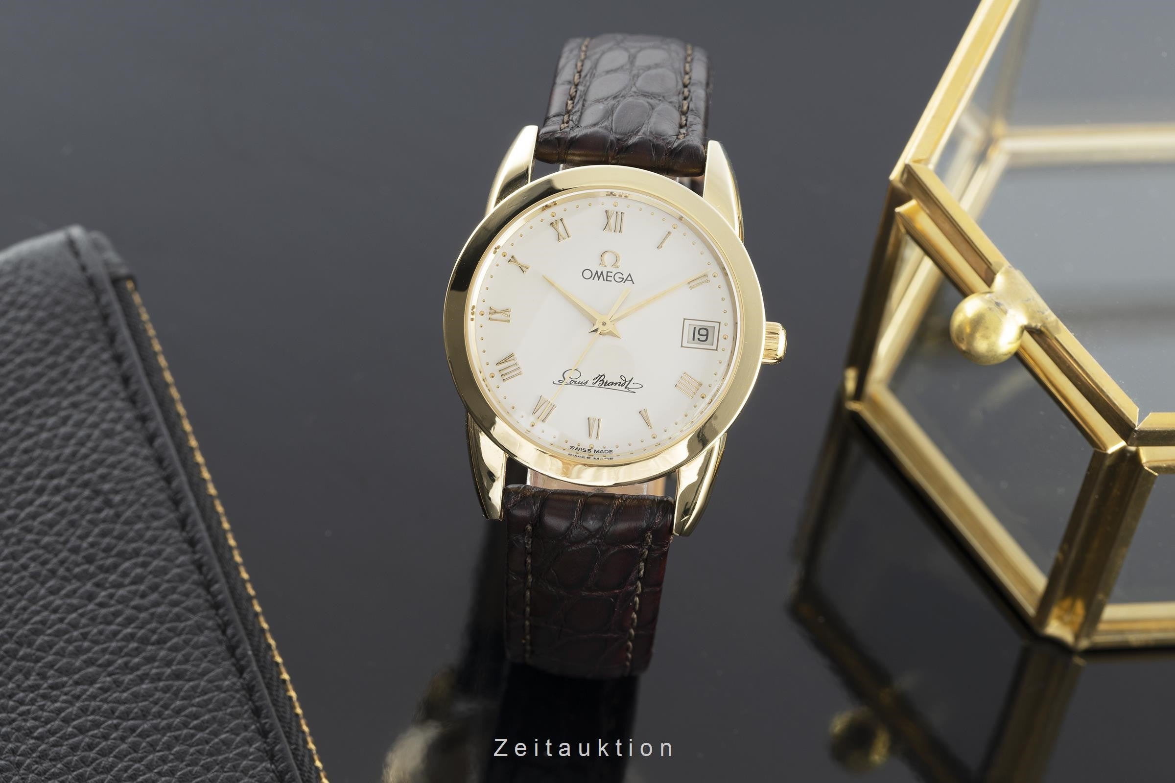 Omega Louis Brandt oro 18 ct automatismo orologio da uomo 166.0300 VP: 9900EUR  [2111037]