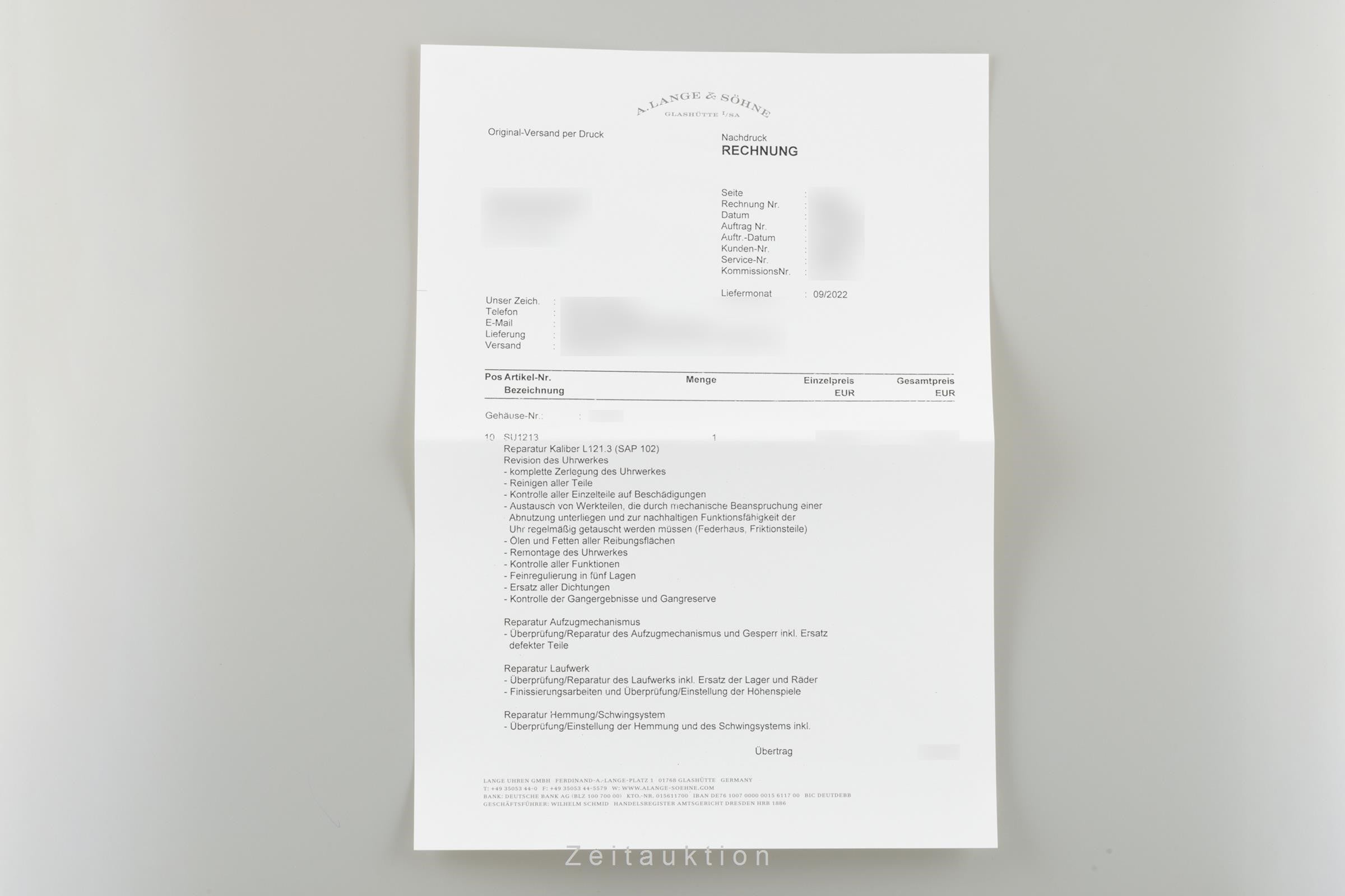 A. Lange & Söhne Lange 1 18K Weissgold Handaufzug Herrenuhr 192.029 NP: 43900,-€ [2111147]