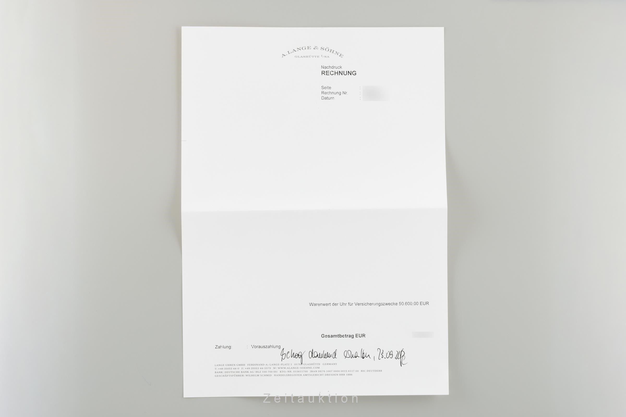 A. Lange & Söhne Lange 1 18K Weissgold Handaufzug Herrenuhr 192.029 NP: 43900,-€ [2111147]