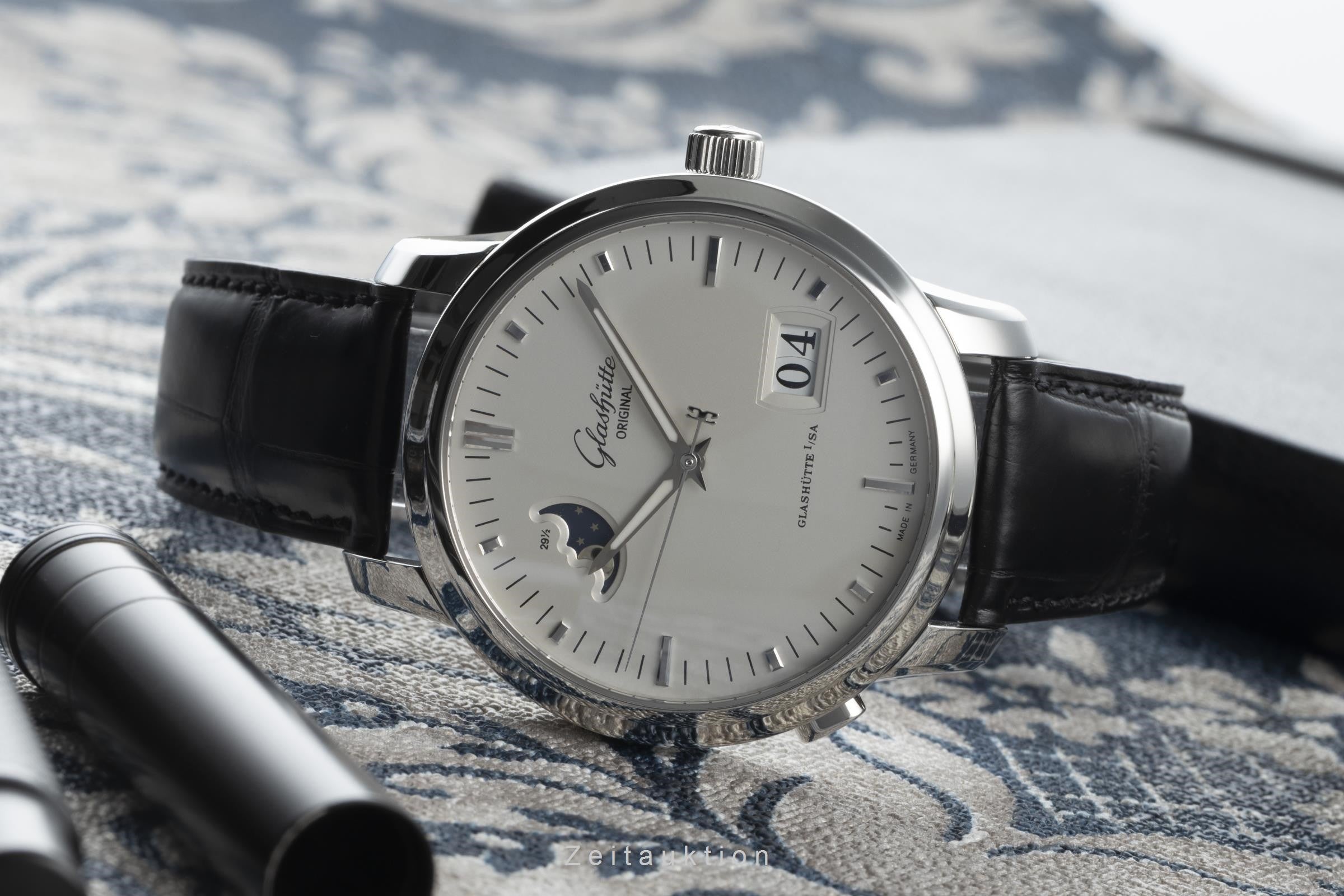 Glashütte Senator acciaio automatismo orologio da uomo 100-04-13-02-04 LP: 10700EUR  [2200259]