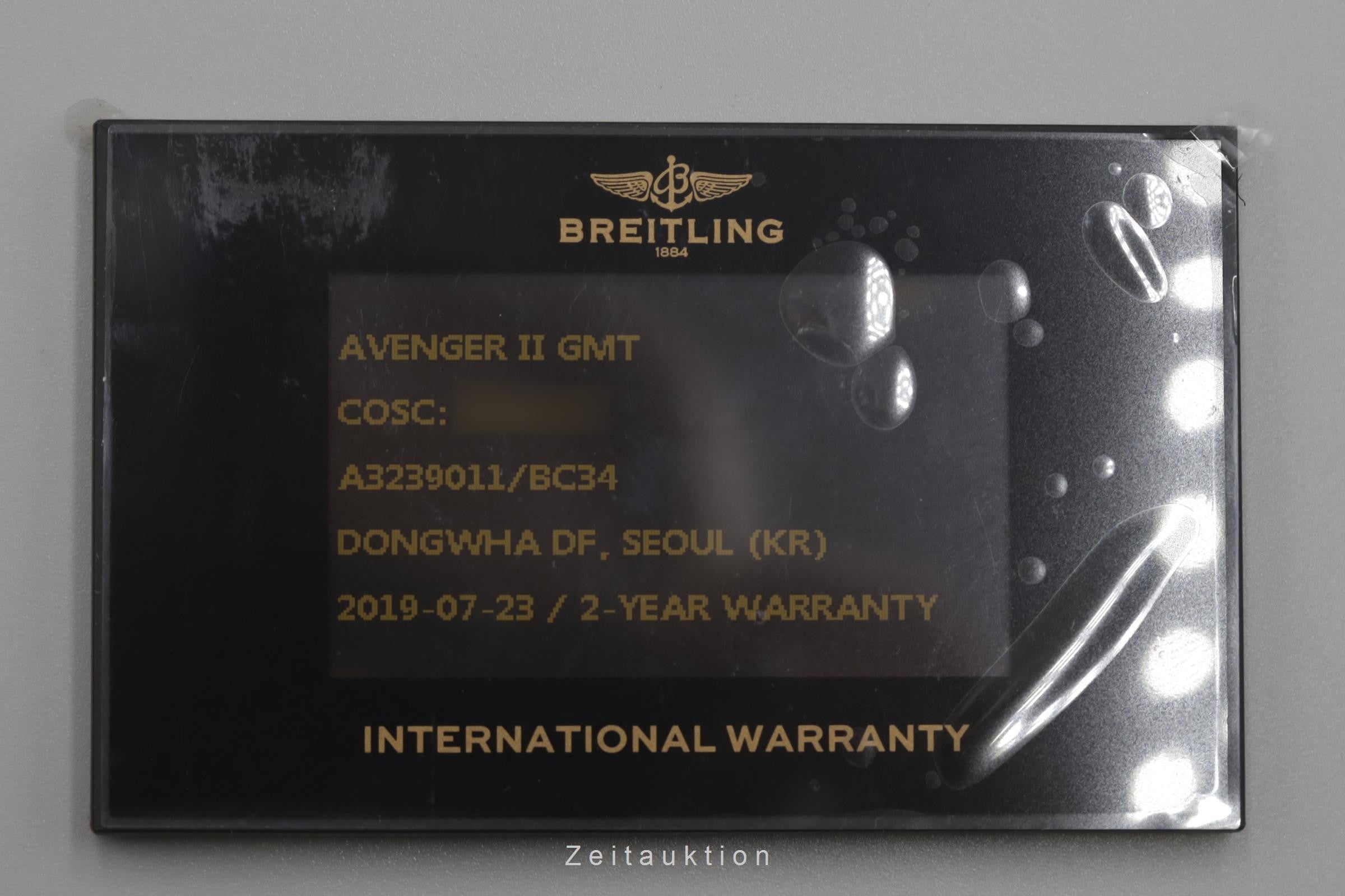 Breitling Avenger II GMT acier automatique montre pour hommes A32390 LP: 3950EUR  [2200290]