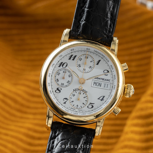 Montblanc Meisterstück chronographe acier / doré automatique montre pour hommes 7001 LP: 3890EUR  [2200551]