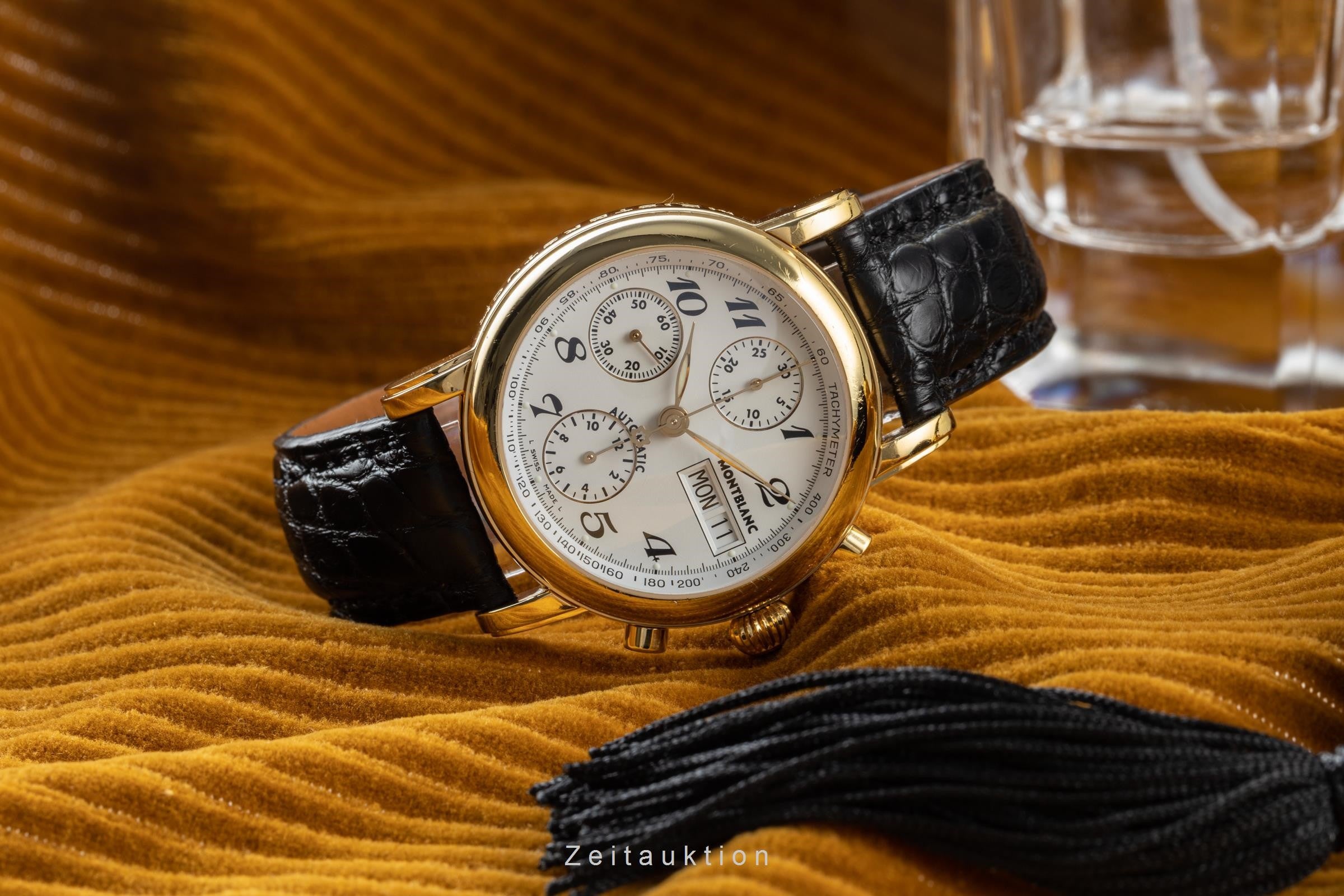 Montblanc Meisterstück chronographe acier / doré automatique montre pour hommes 7001 LP: 3890EUR  [2200551]